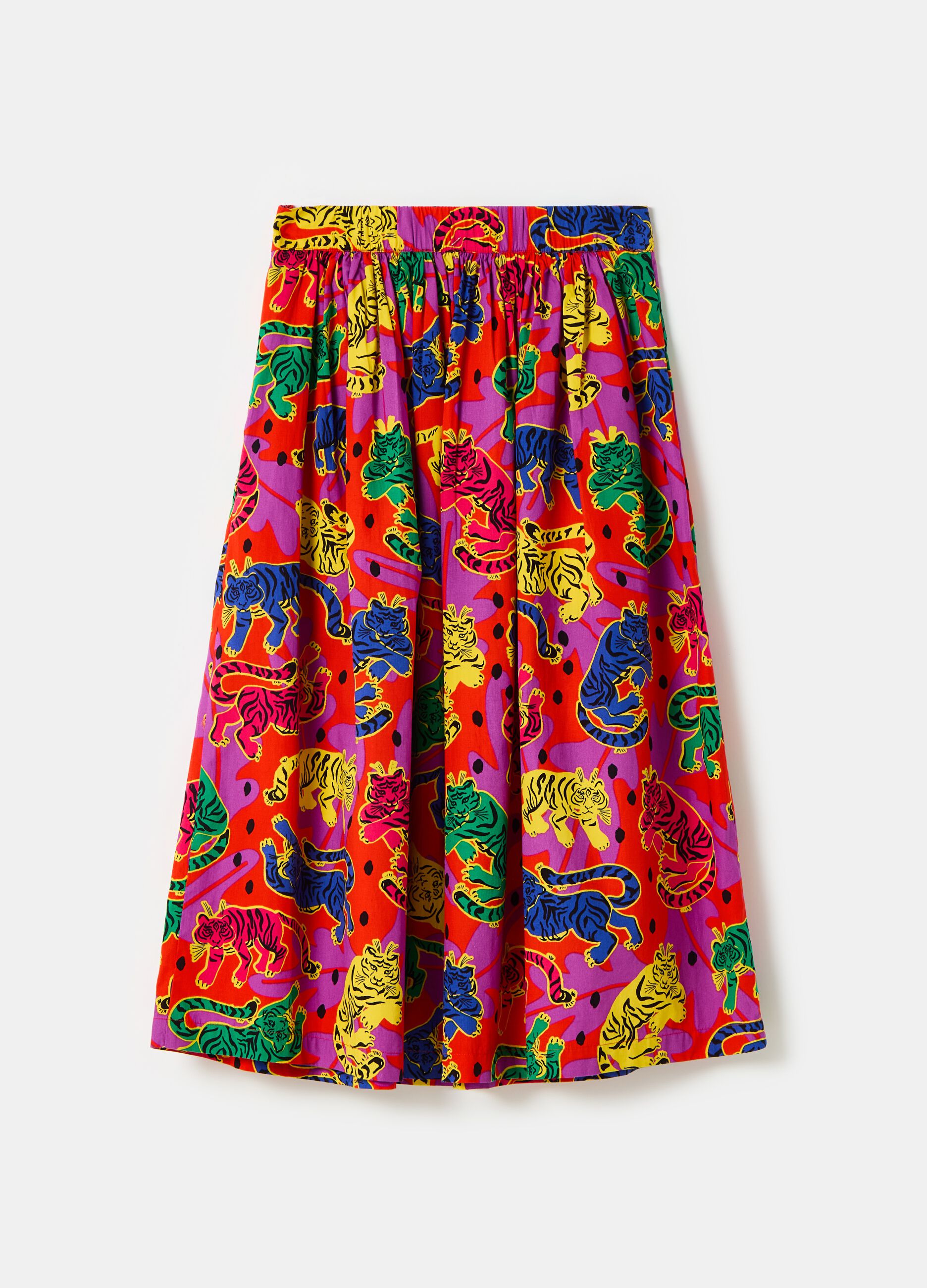 Full midi skirt with tigers print_4