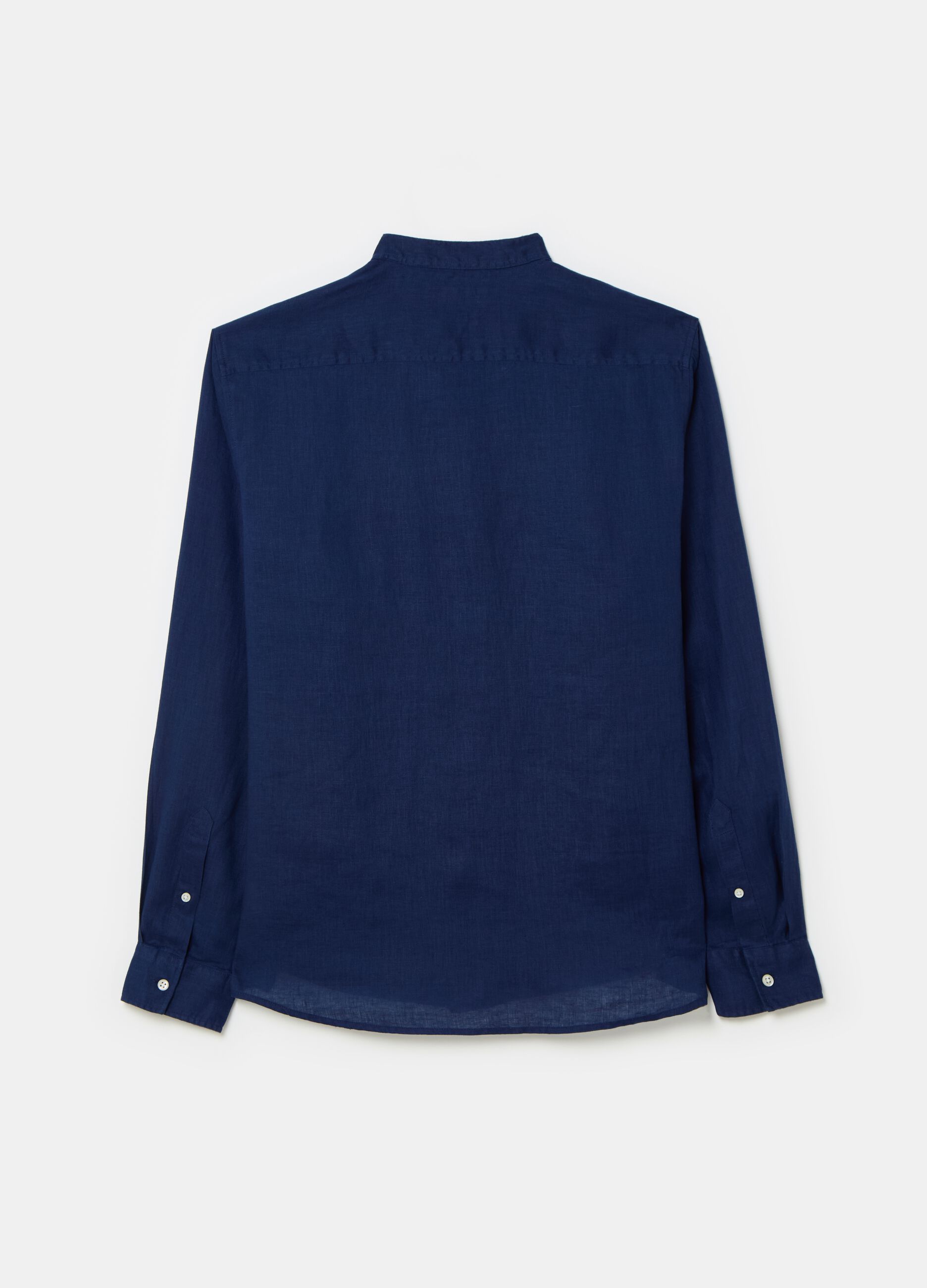 Camisa regular fit de lino cuello mao_4