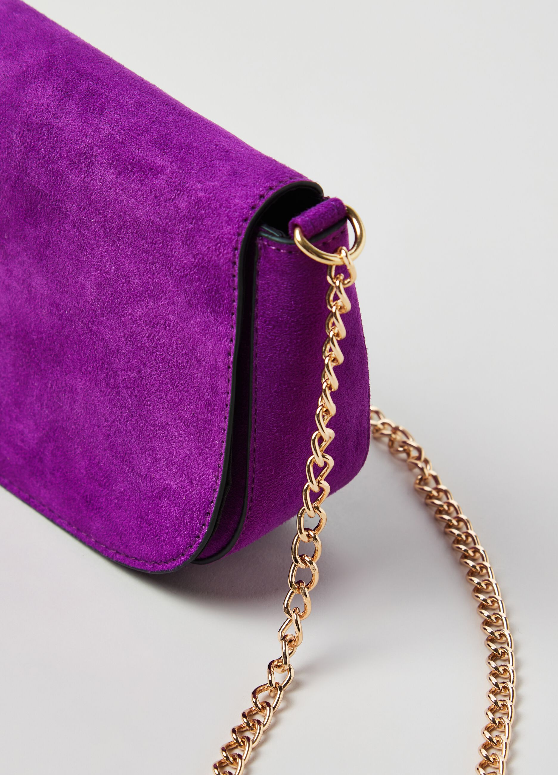 Woman's Purple Suede bag with shoulder strap PIOMBO