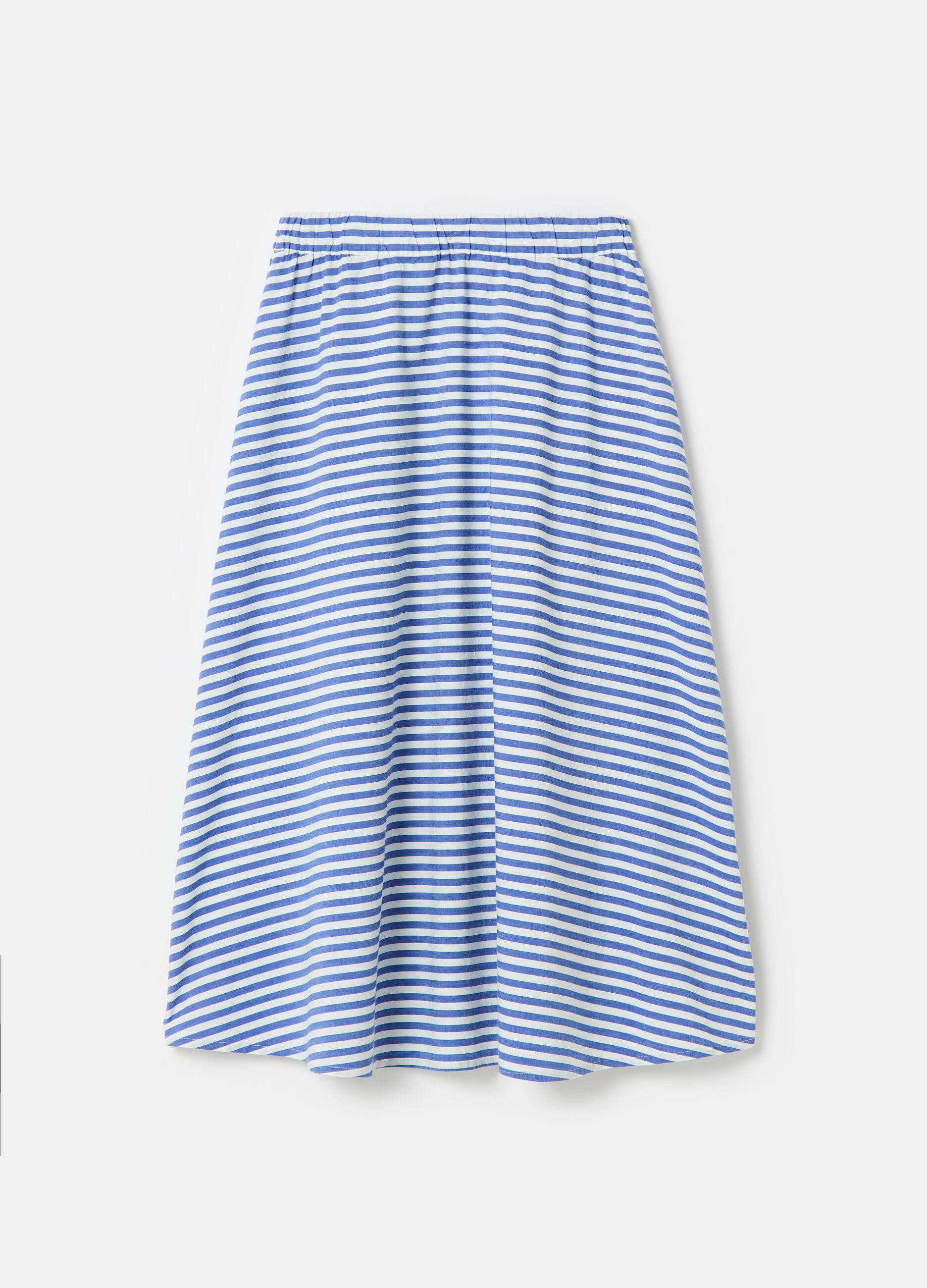 Midi full skirt with striped print_3