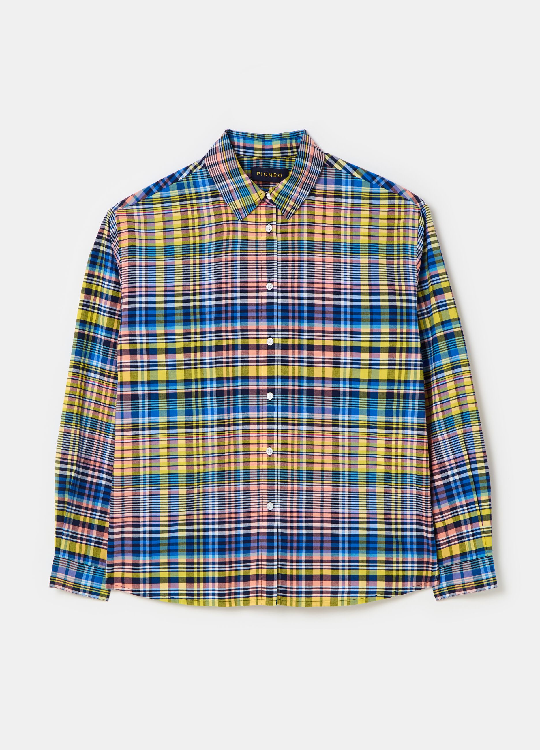 Check pattern cotton shirt_3