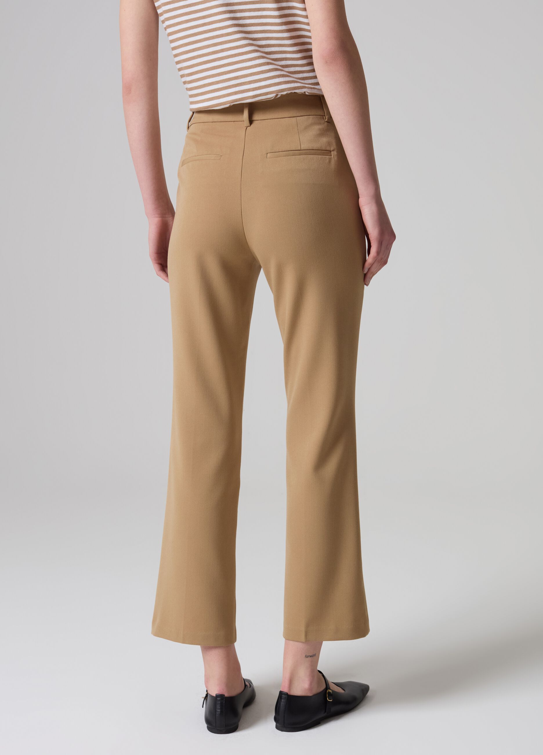 Contemporary flare-fit crop trousers