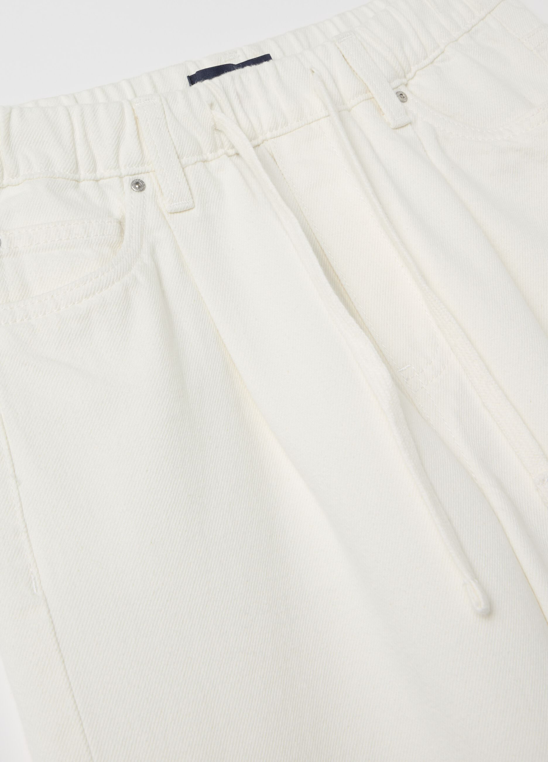 Wide-leg jeans with drawstring