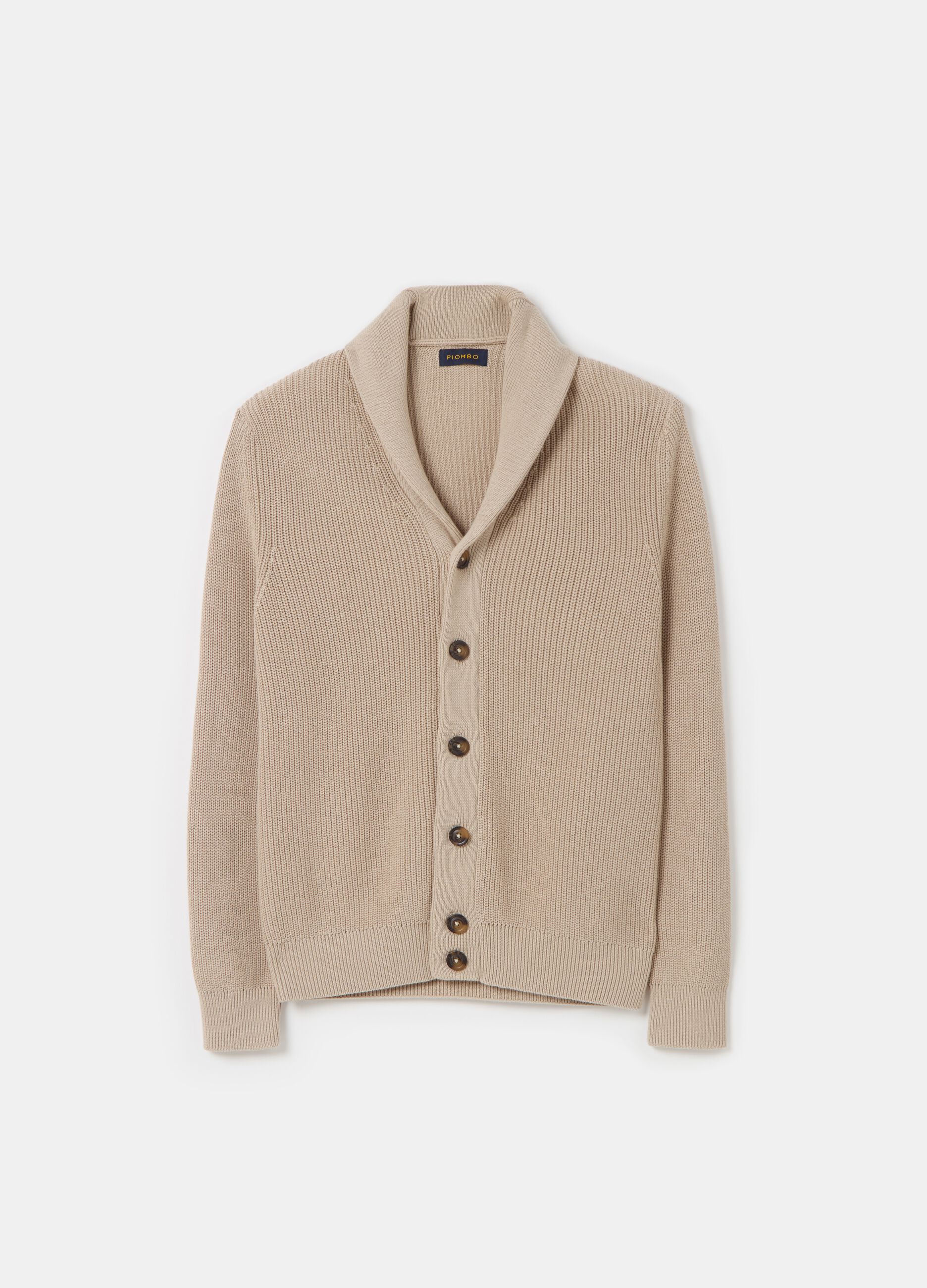 Ribbed cardigan with shawl collar_3