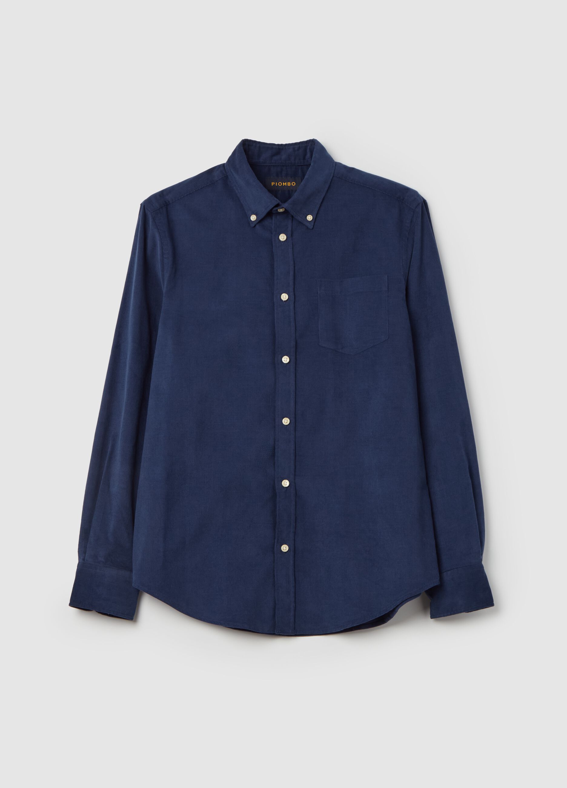 Man's Corduroy shirt with button-down collar | PIOMBO
