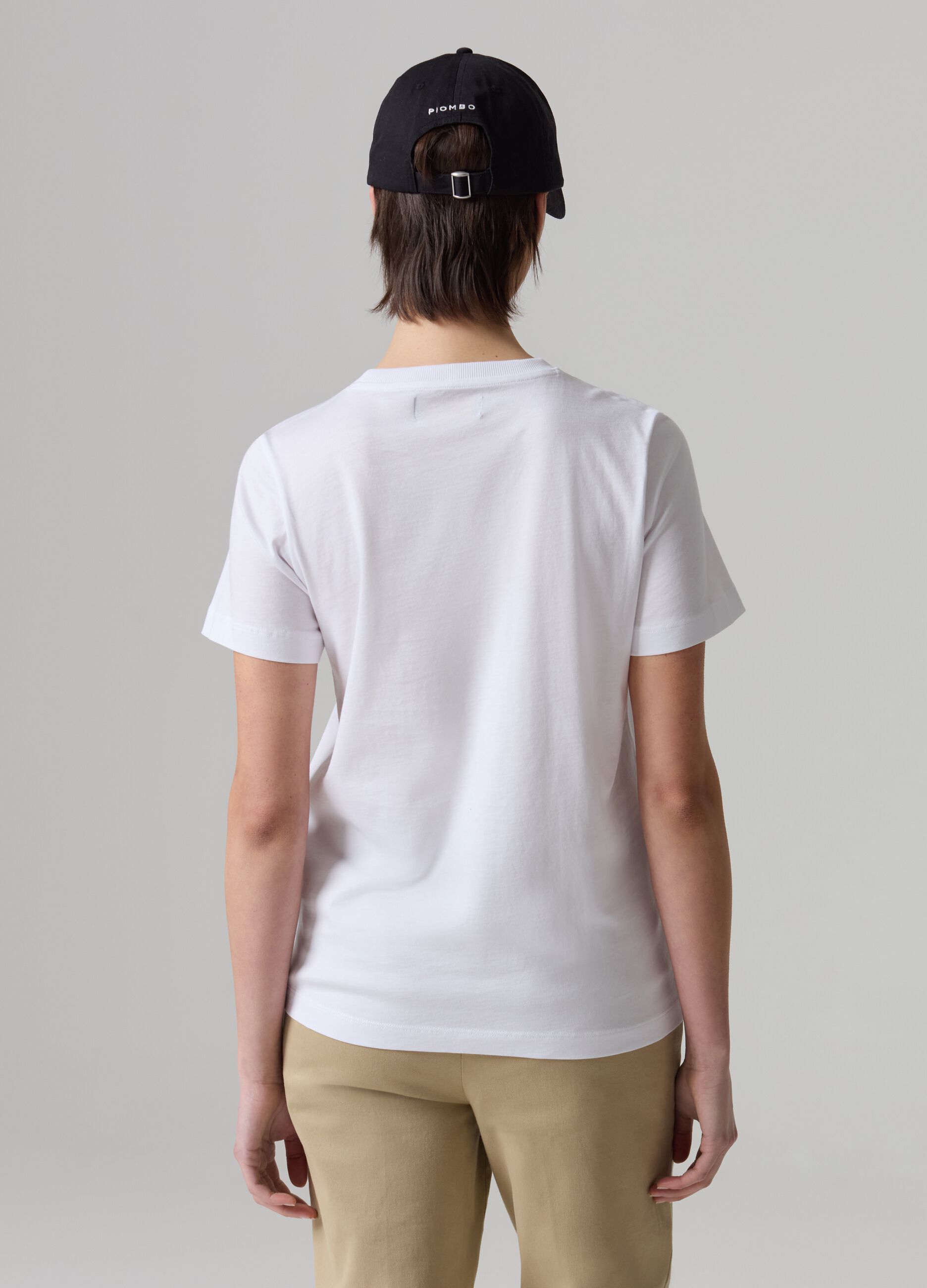 Supima cotton T-shirt with round neck