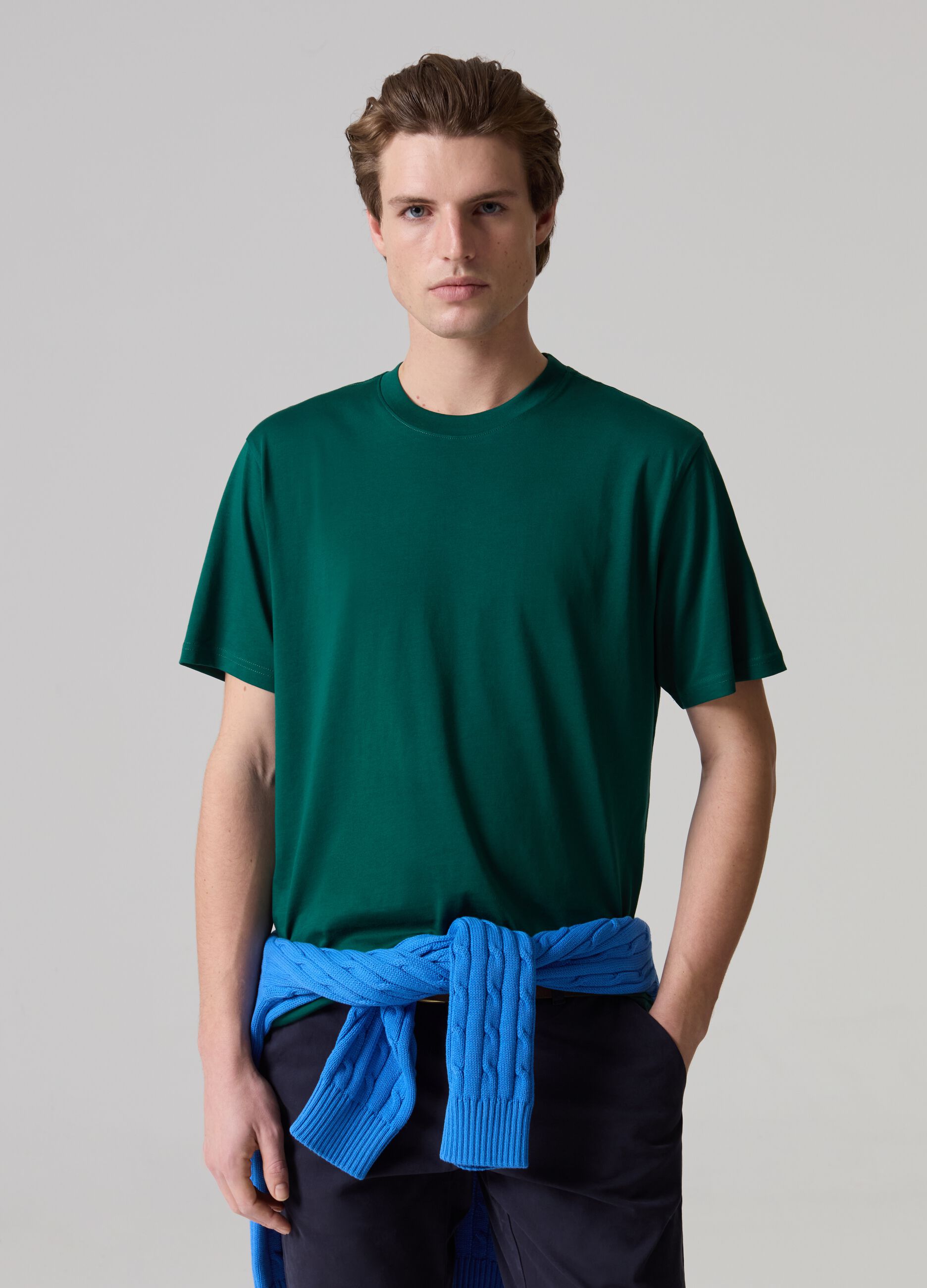 Supima cotton T-shirt with round neck