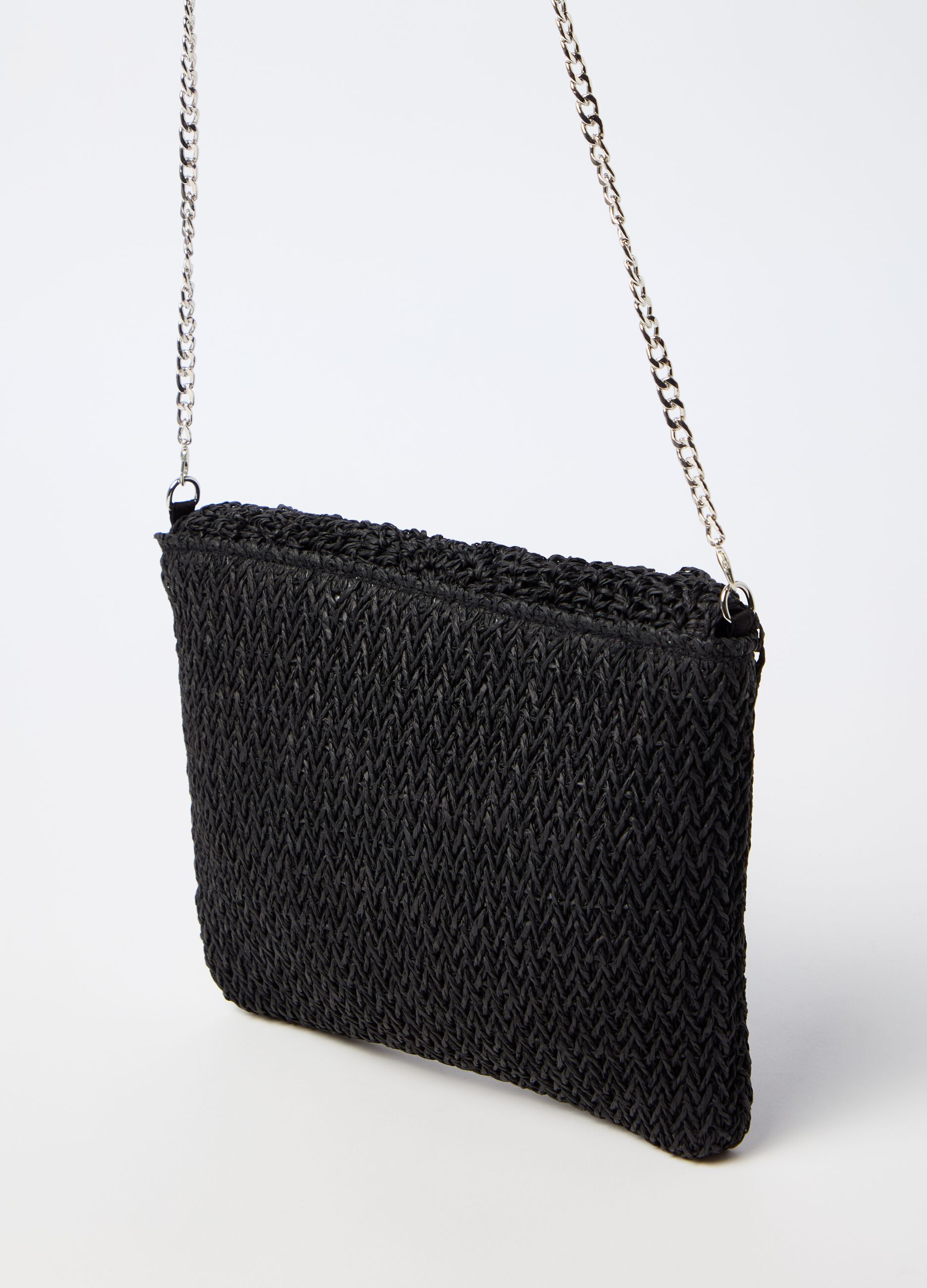Raffia bag with shoulder strap