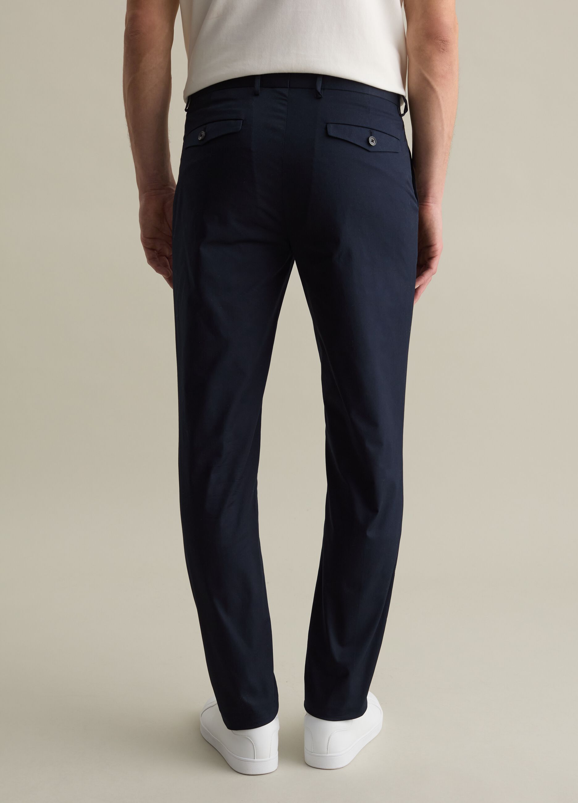 Stretch cotton chino trousers