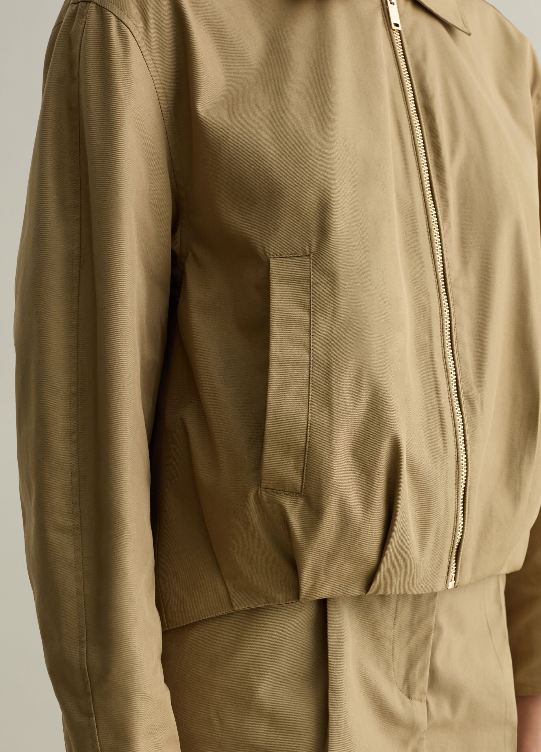 Full-zip bomber jacket with collar