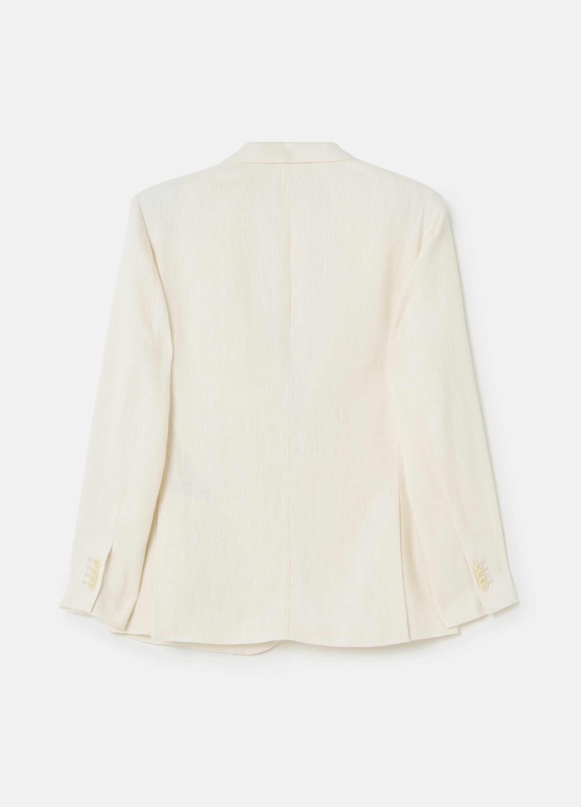 Contemporary single-breasted blazer in linen