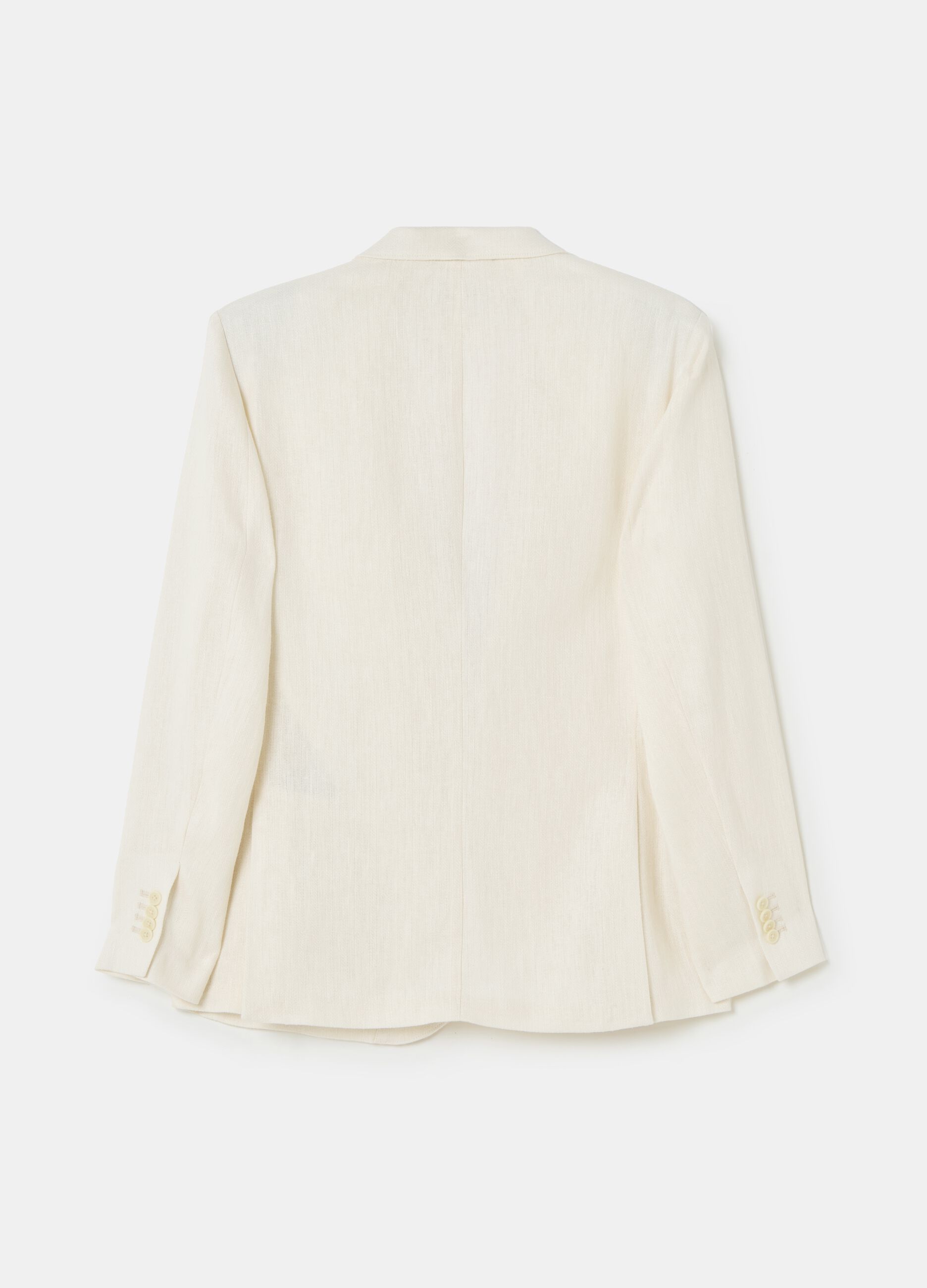 Contemporary single-breasted blazer in linen