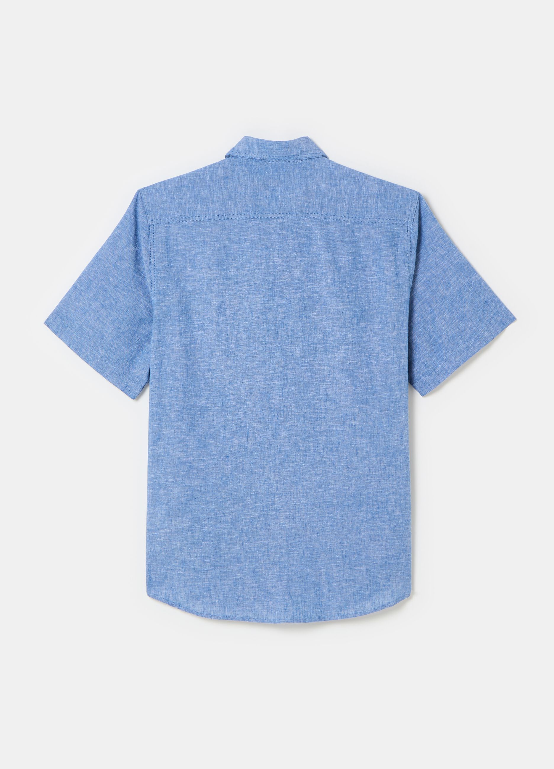Camisa de manga corta chambray_4