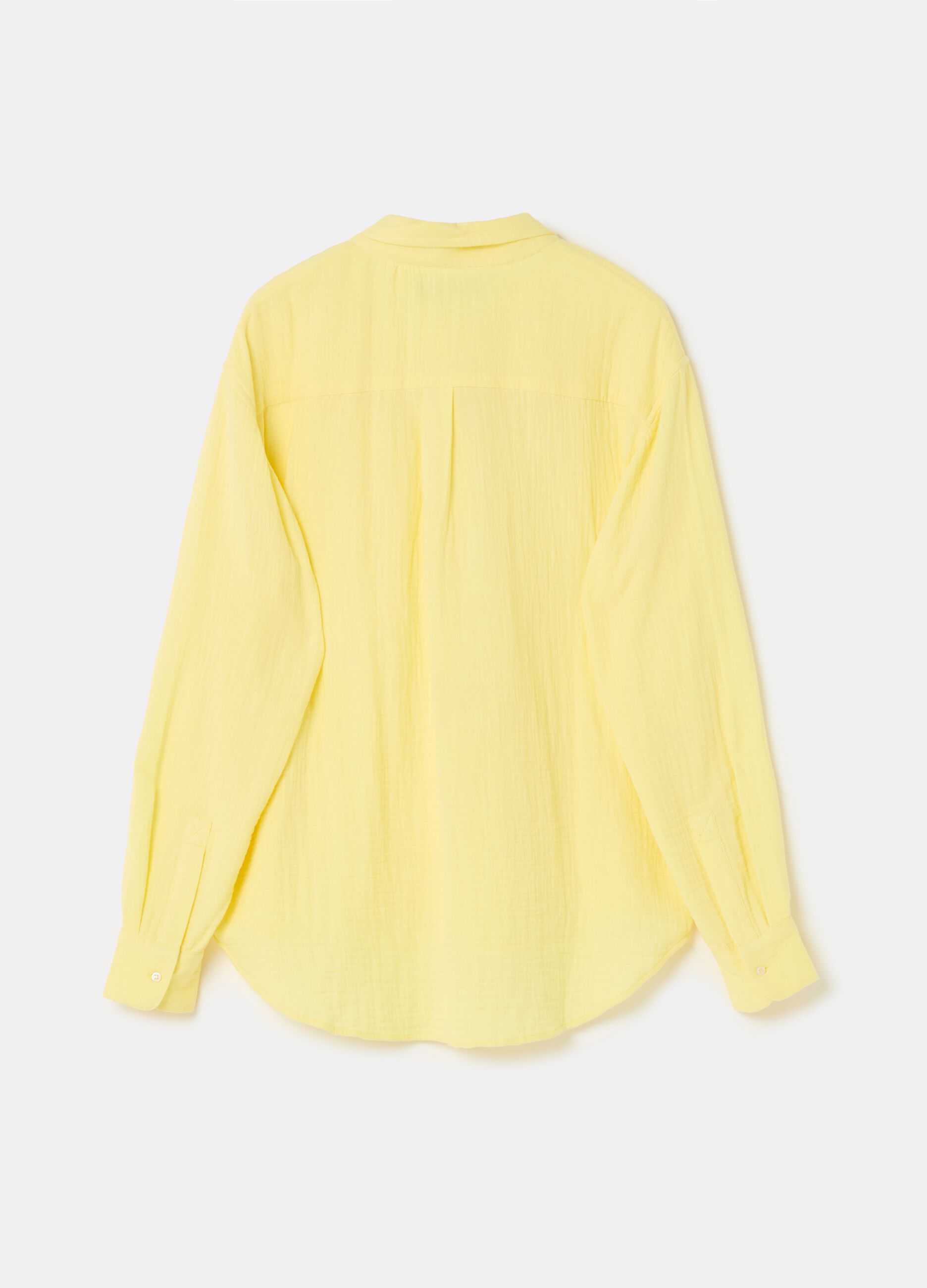 Relaxed-fit shirt in crinkle-effect gauze