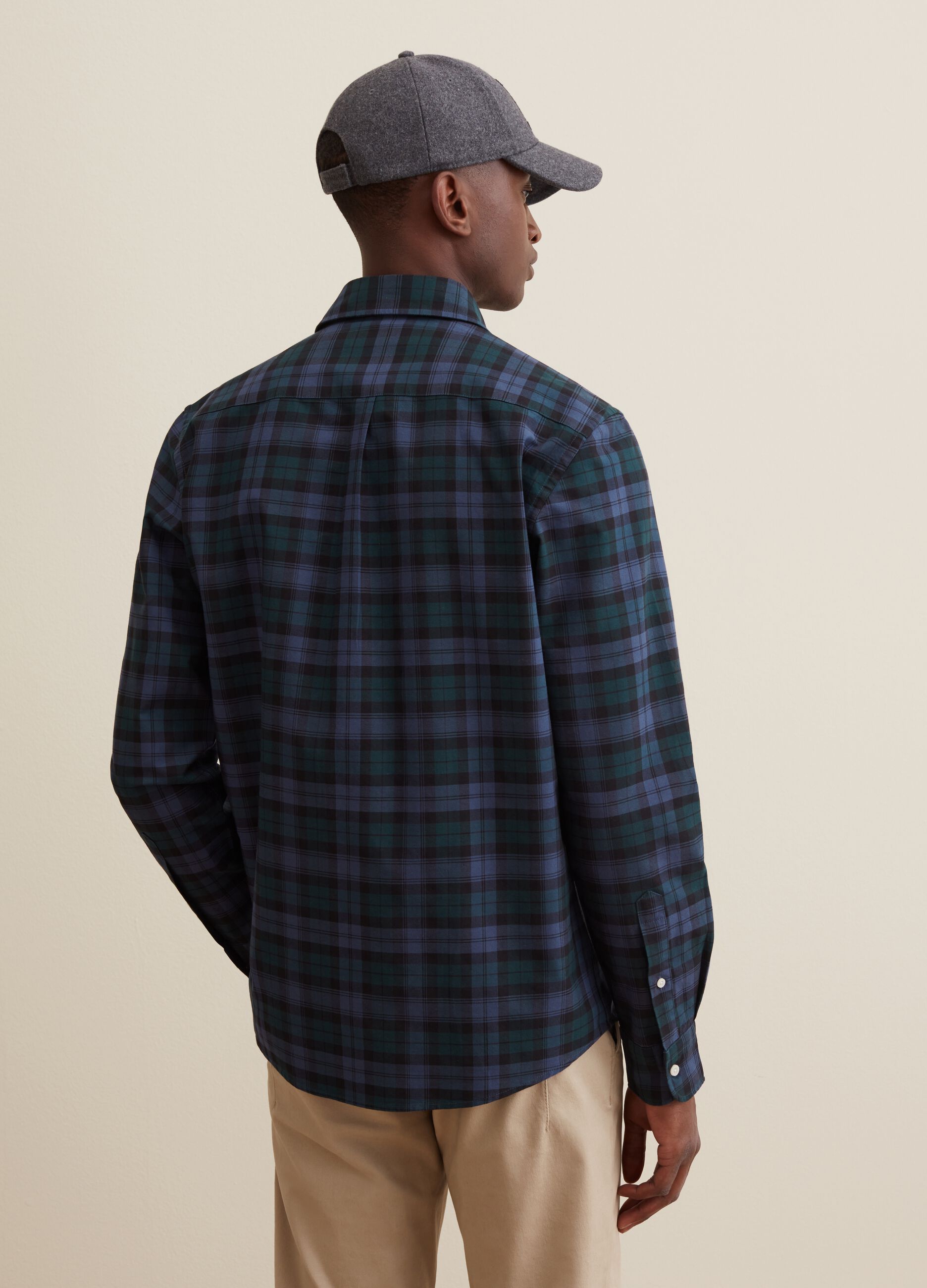 Man's Oxford cotton shirt with check pattern | PIOMBO