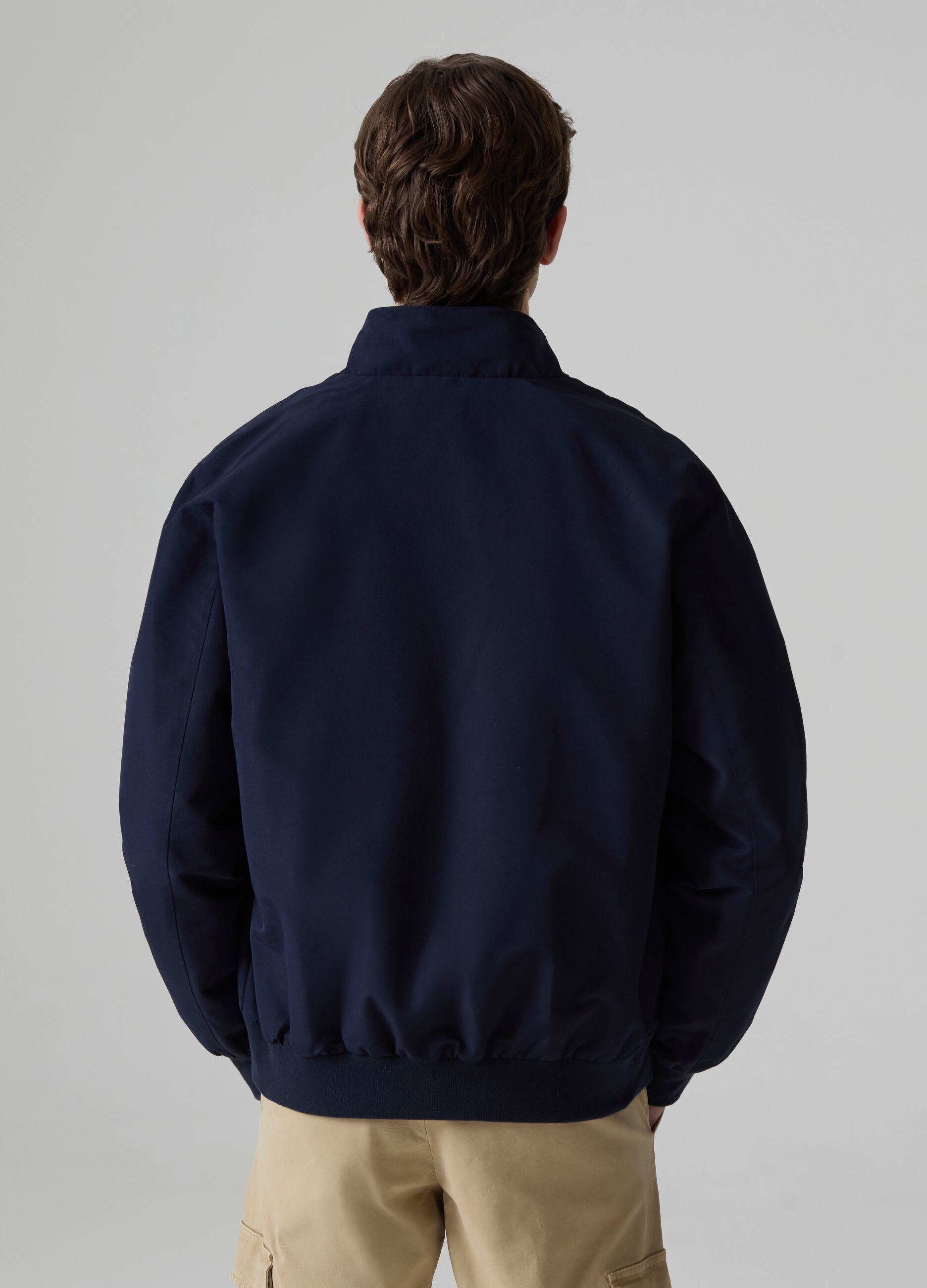 Full-zip bomber jacket with high neck and buttons_2