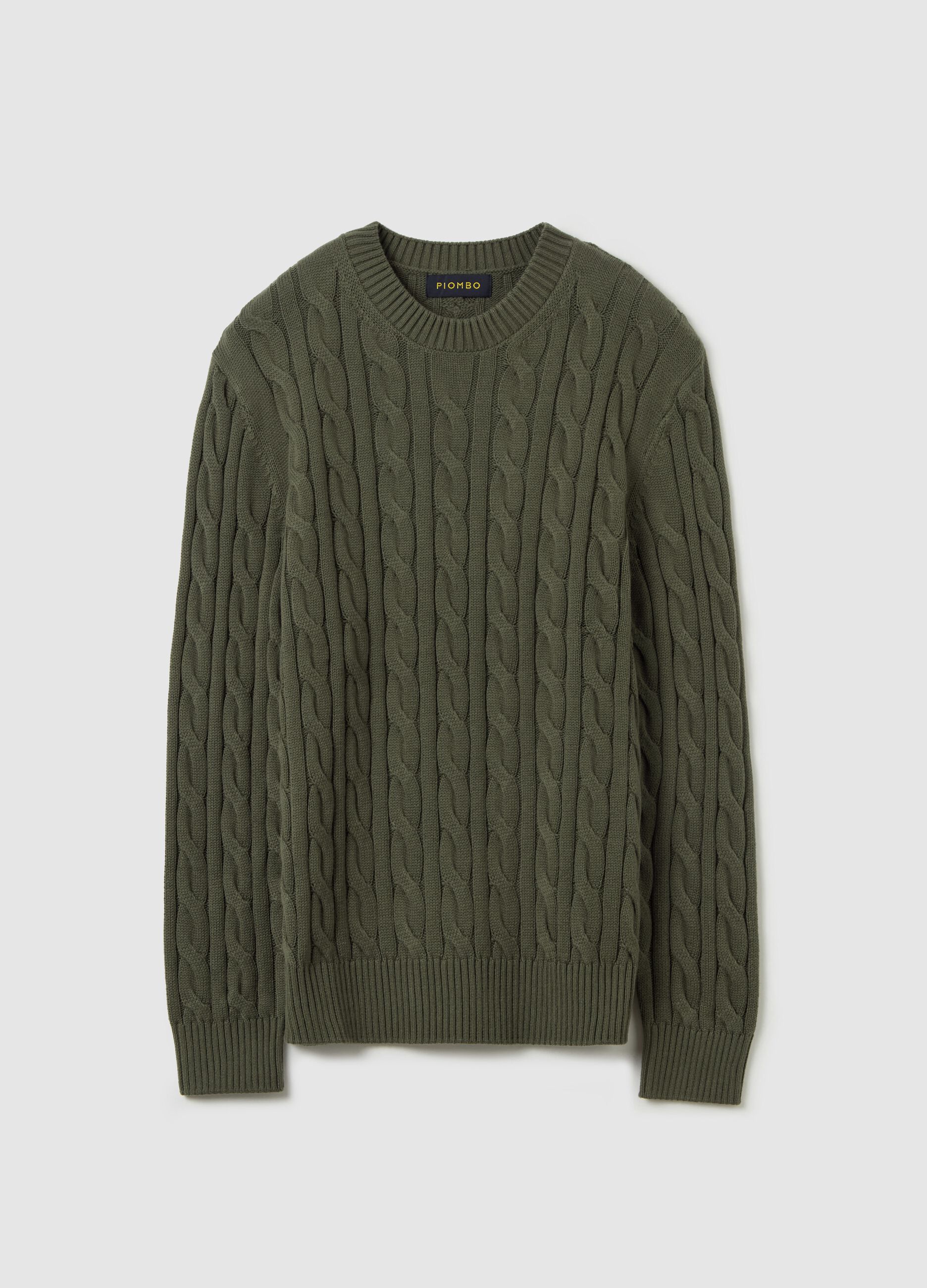 Pullover with cable-knit design
