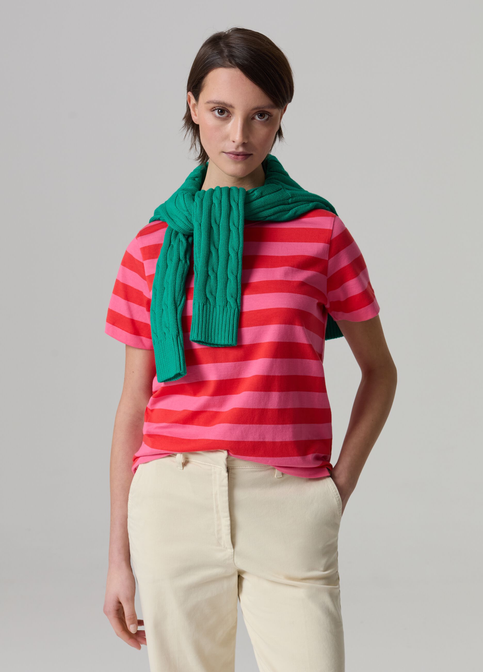 Striped cotton T-shirt_0