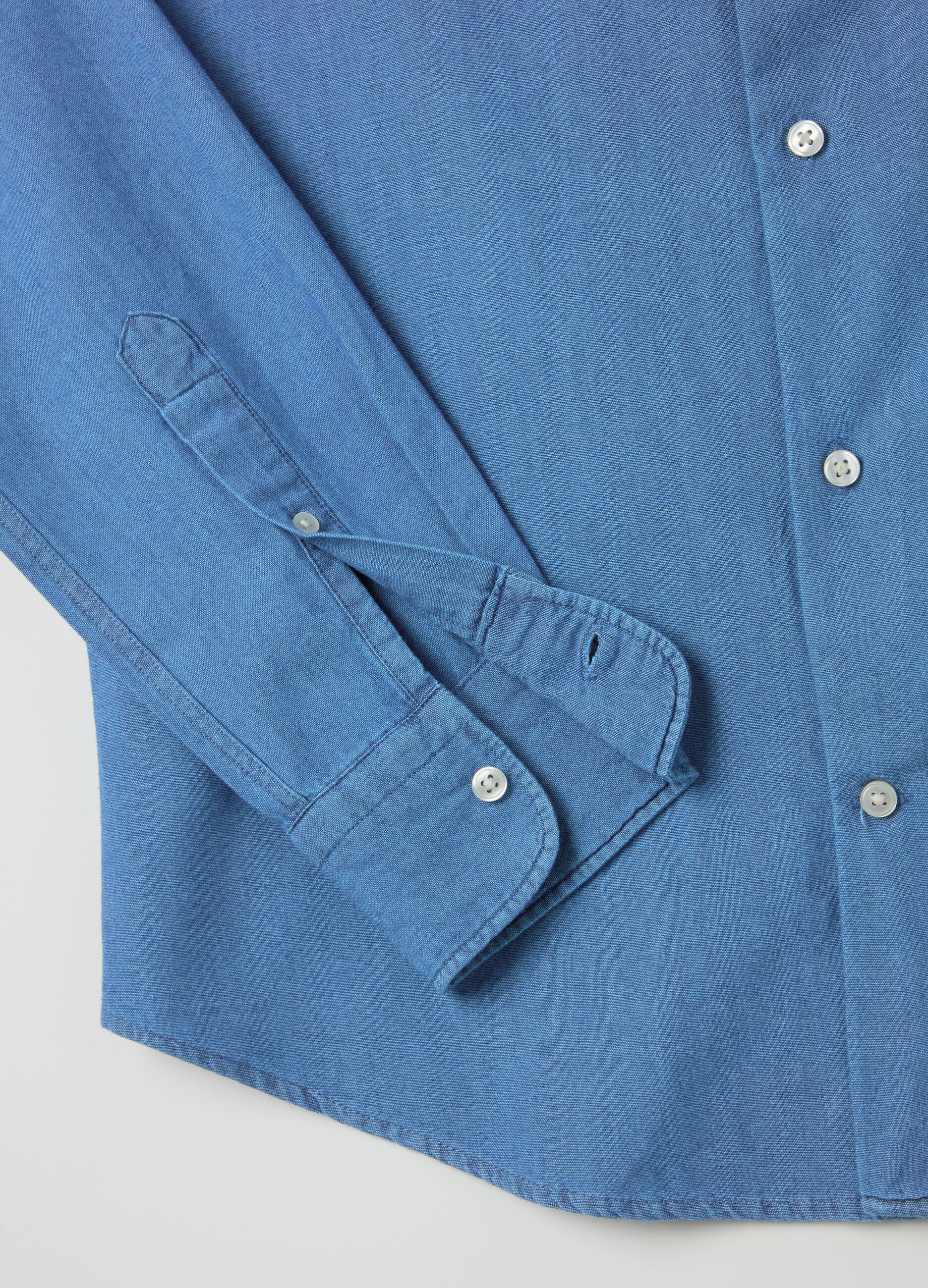 Regular-fit shirt in chambray denim