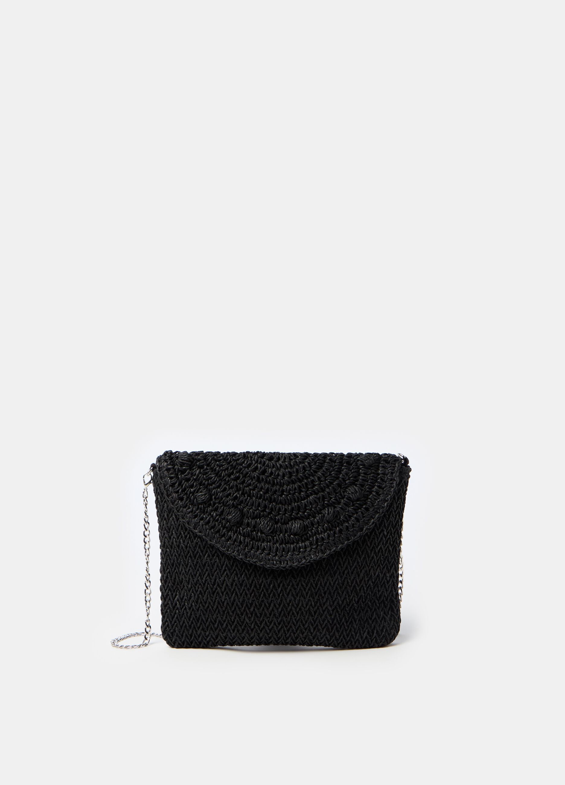 Raffia bag with shoulder strap