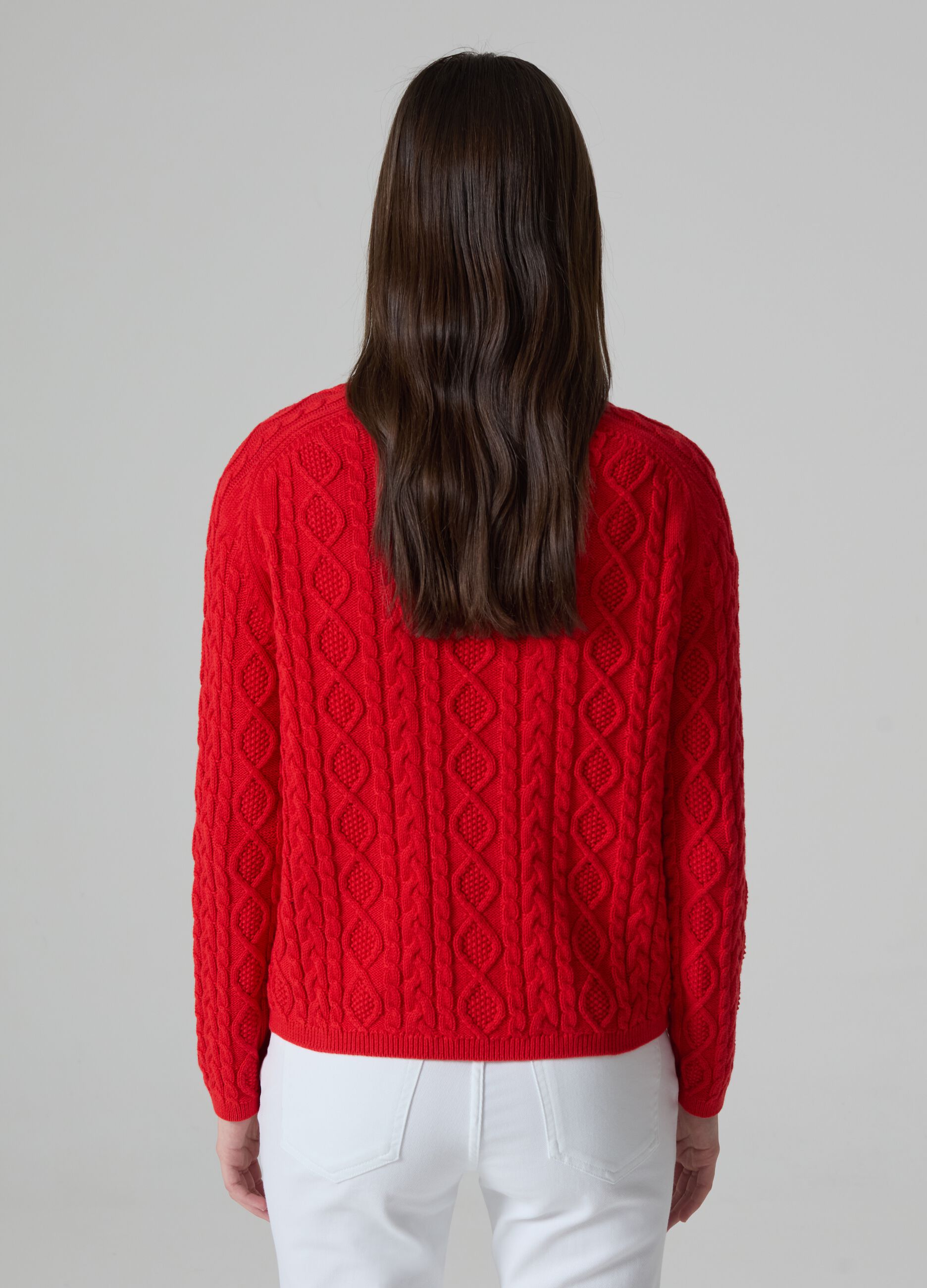Pullover with woven design