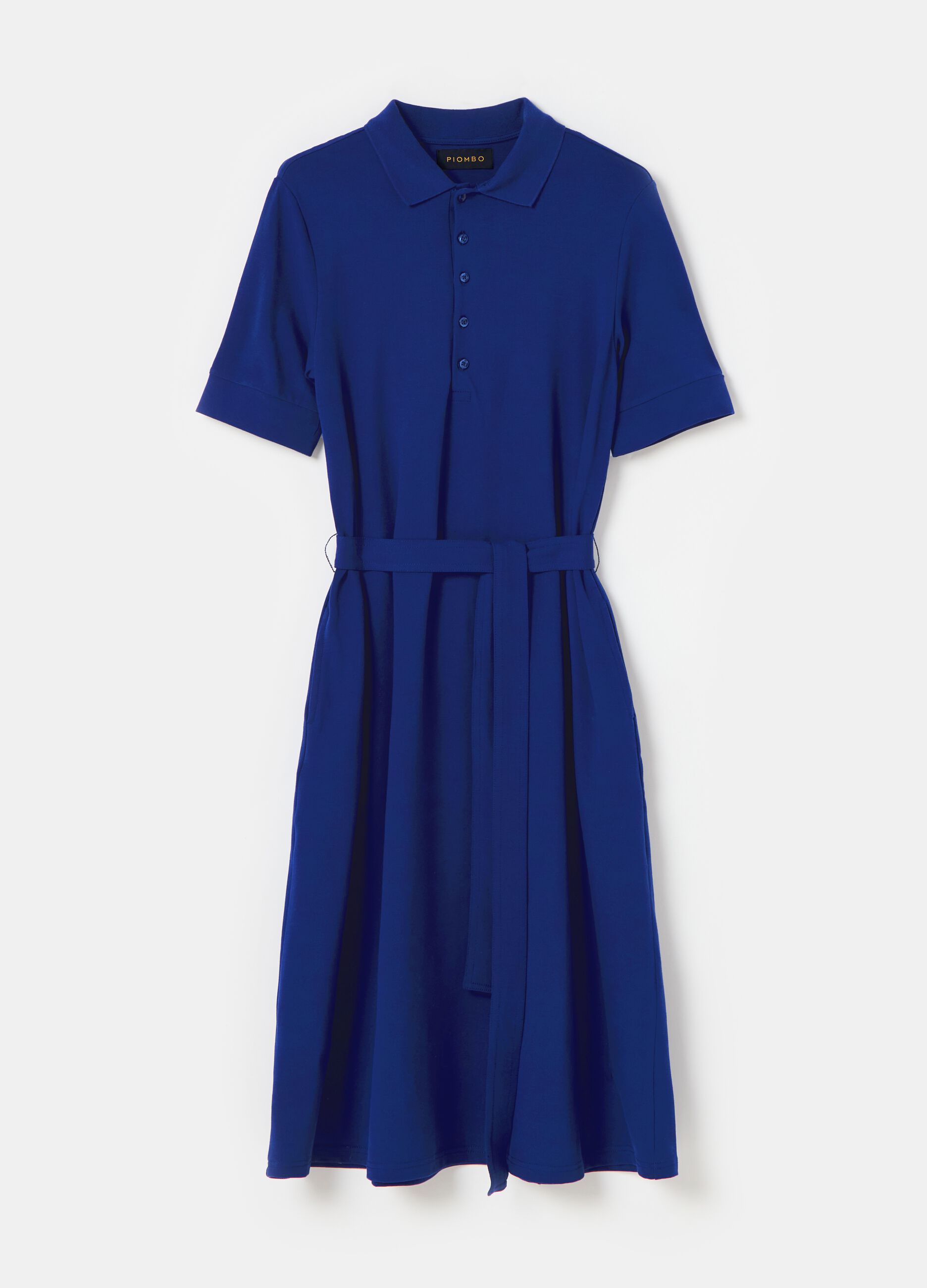 Polo shirt dress in piquet with belt_3