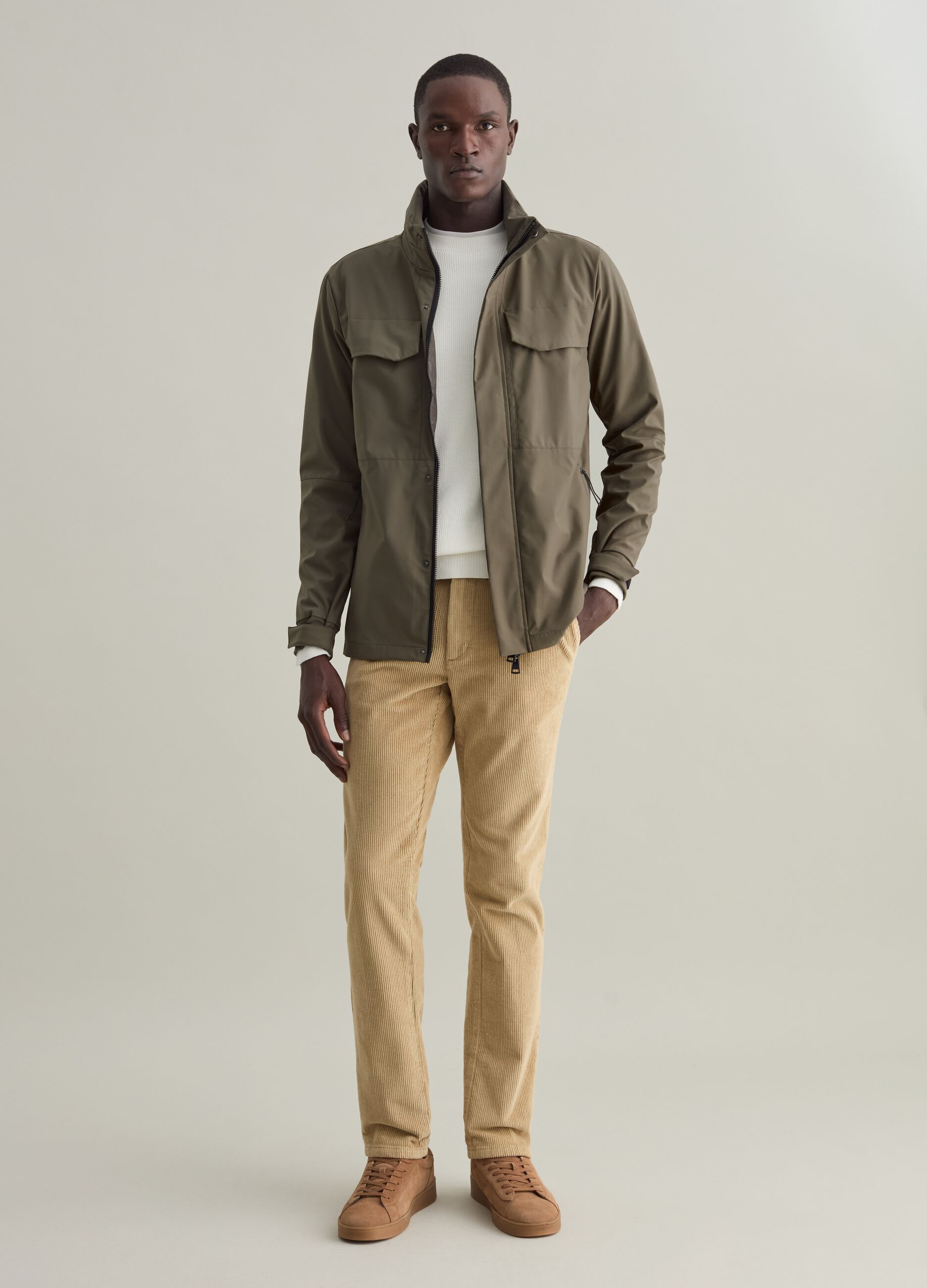 Man's Short jacket in technical fabric with high neck | PIOMBO