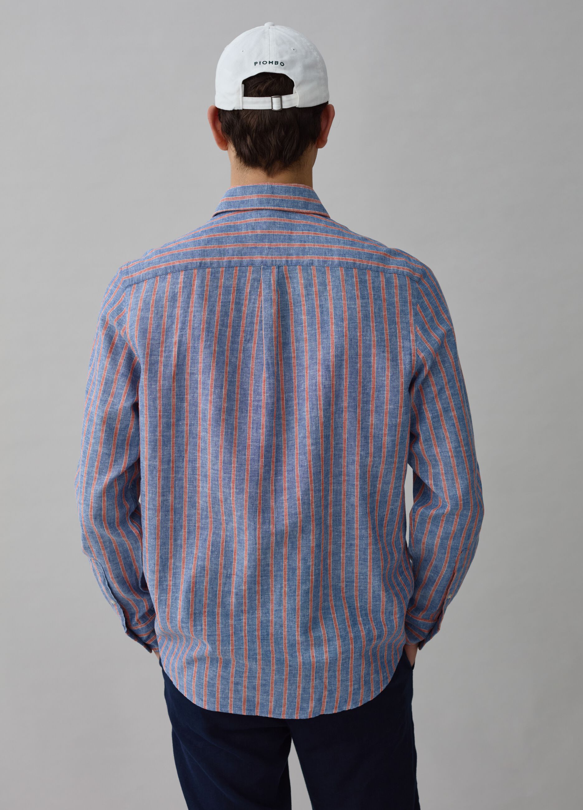 Camisa de rayas en mezcla de lino y algodón_2