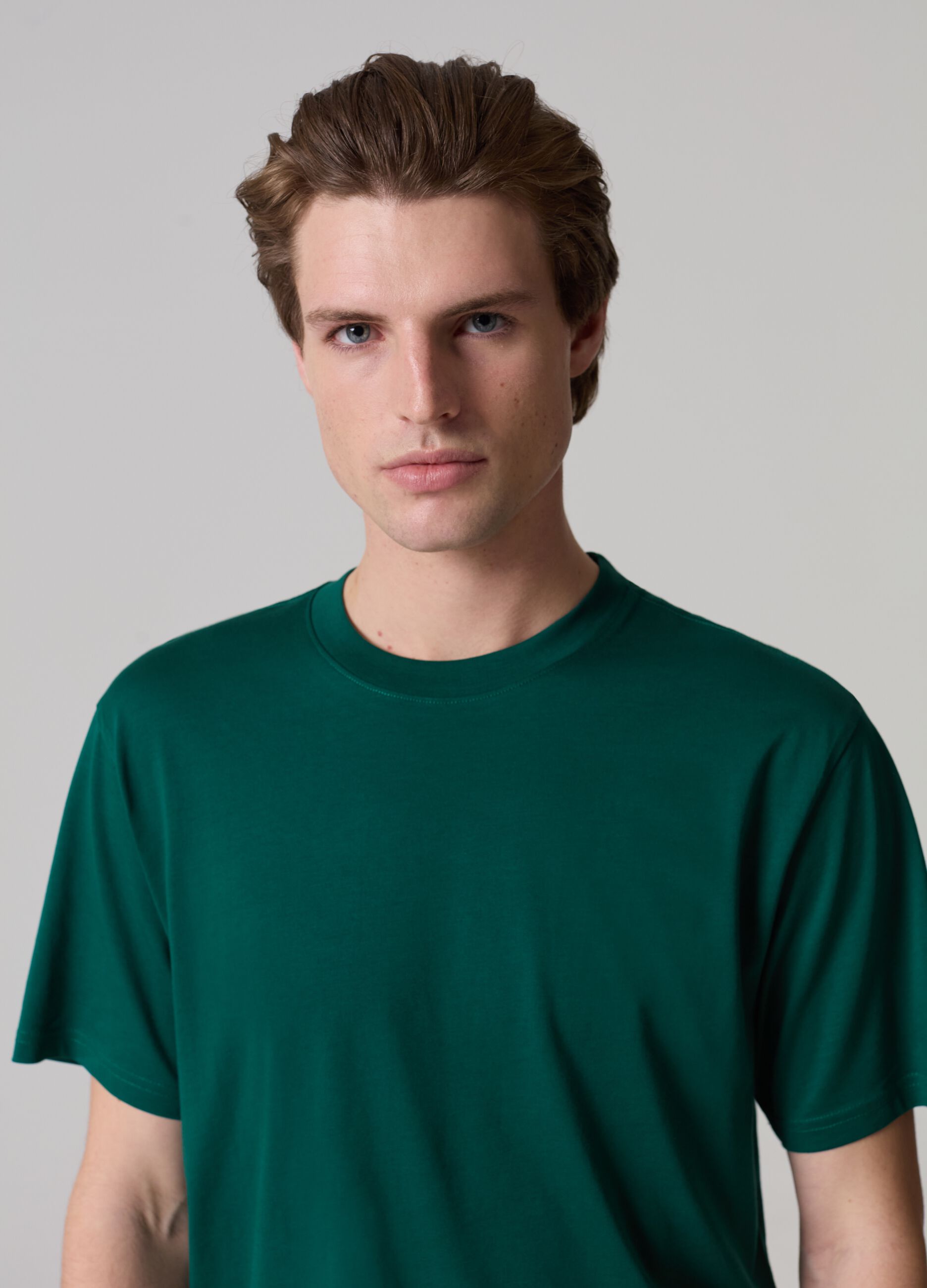 Supima cotton T-shirt with round neck