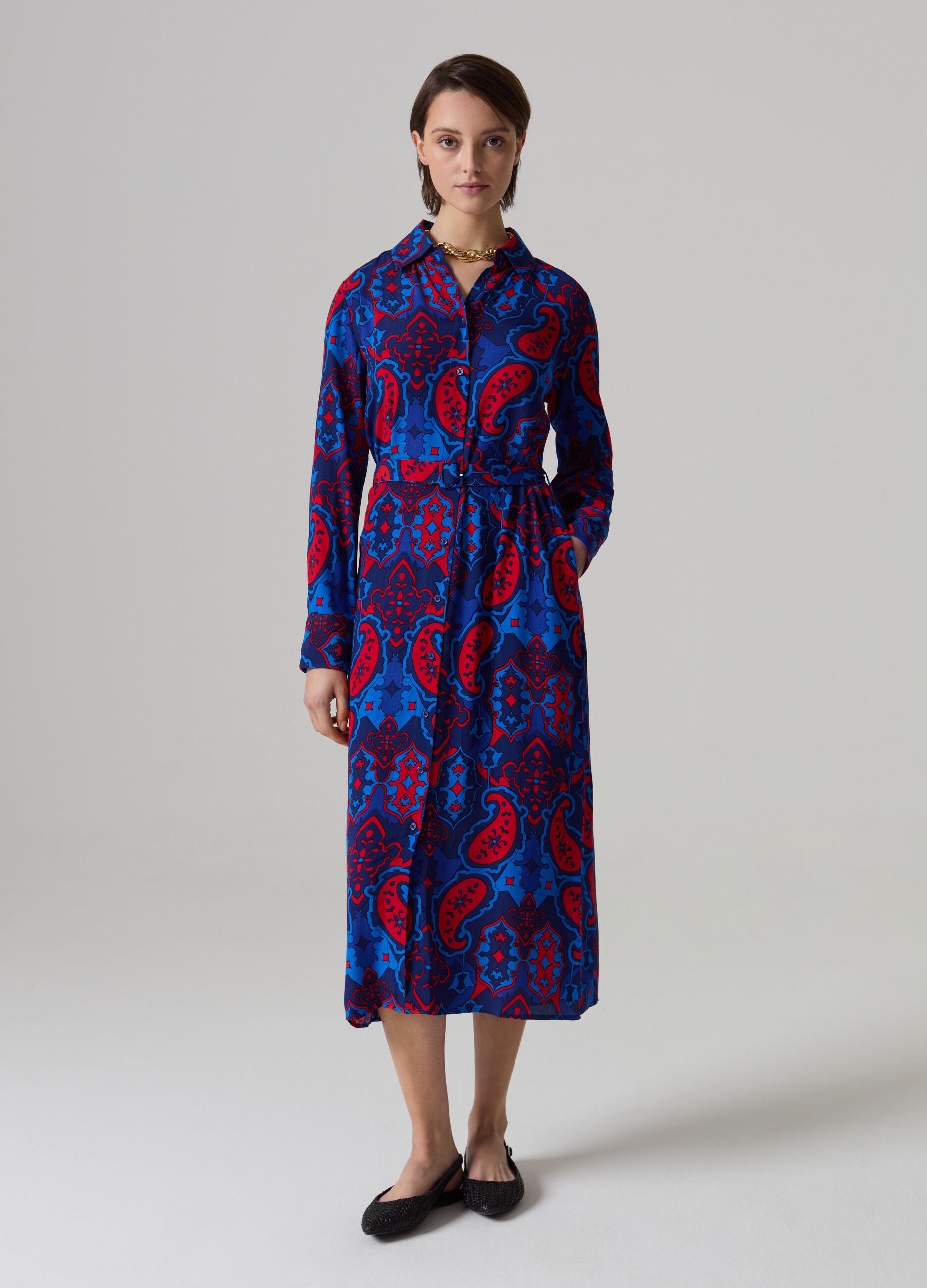 Paisley print oversized shirt dress new arrivals