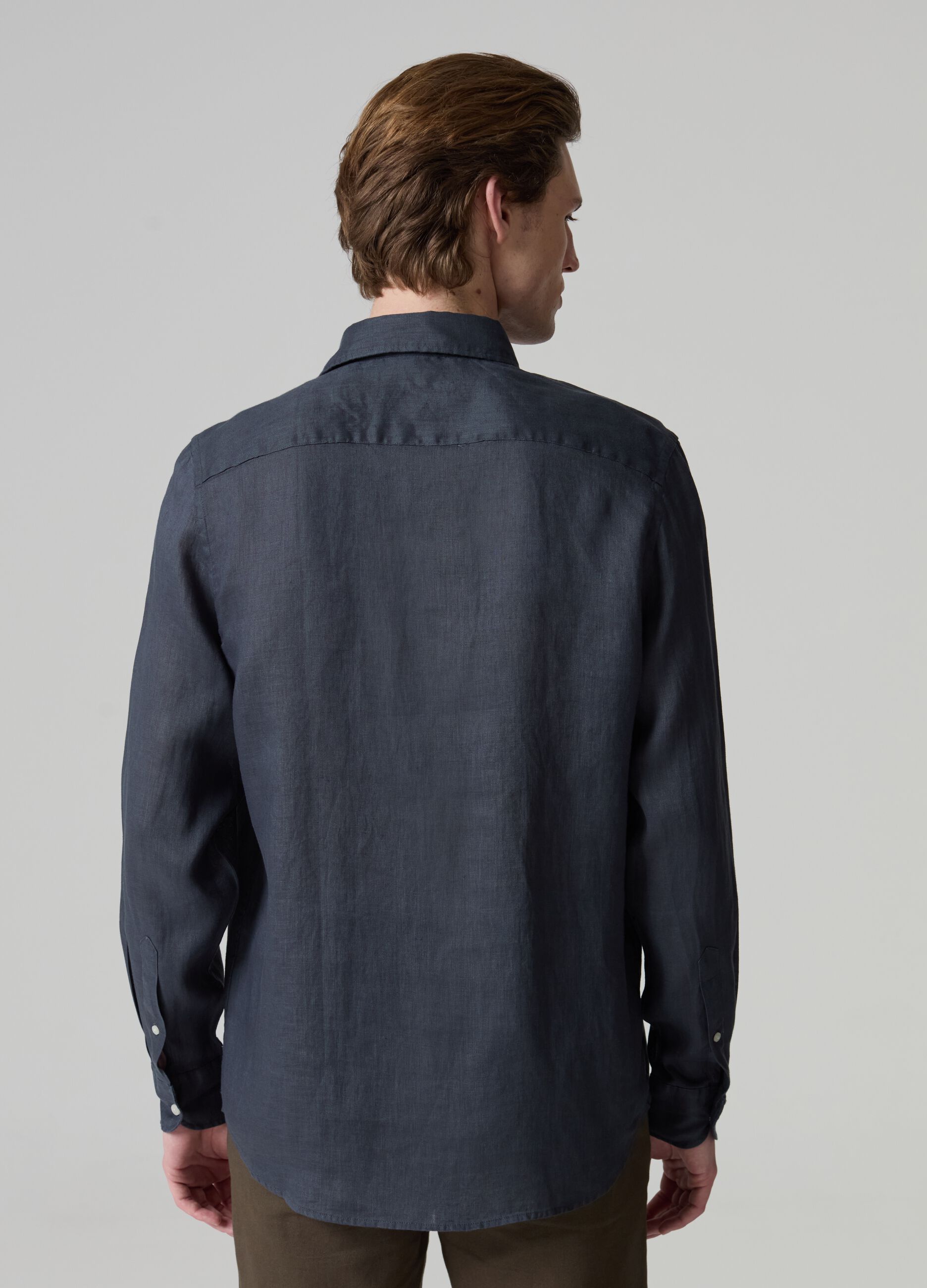 Camisa de lino color liso_2
