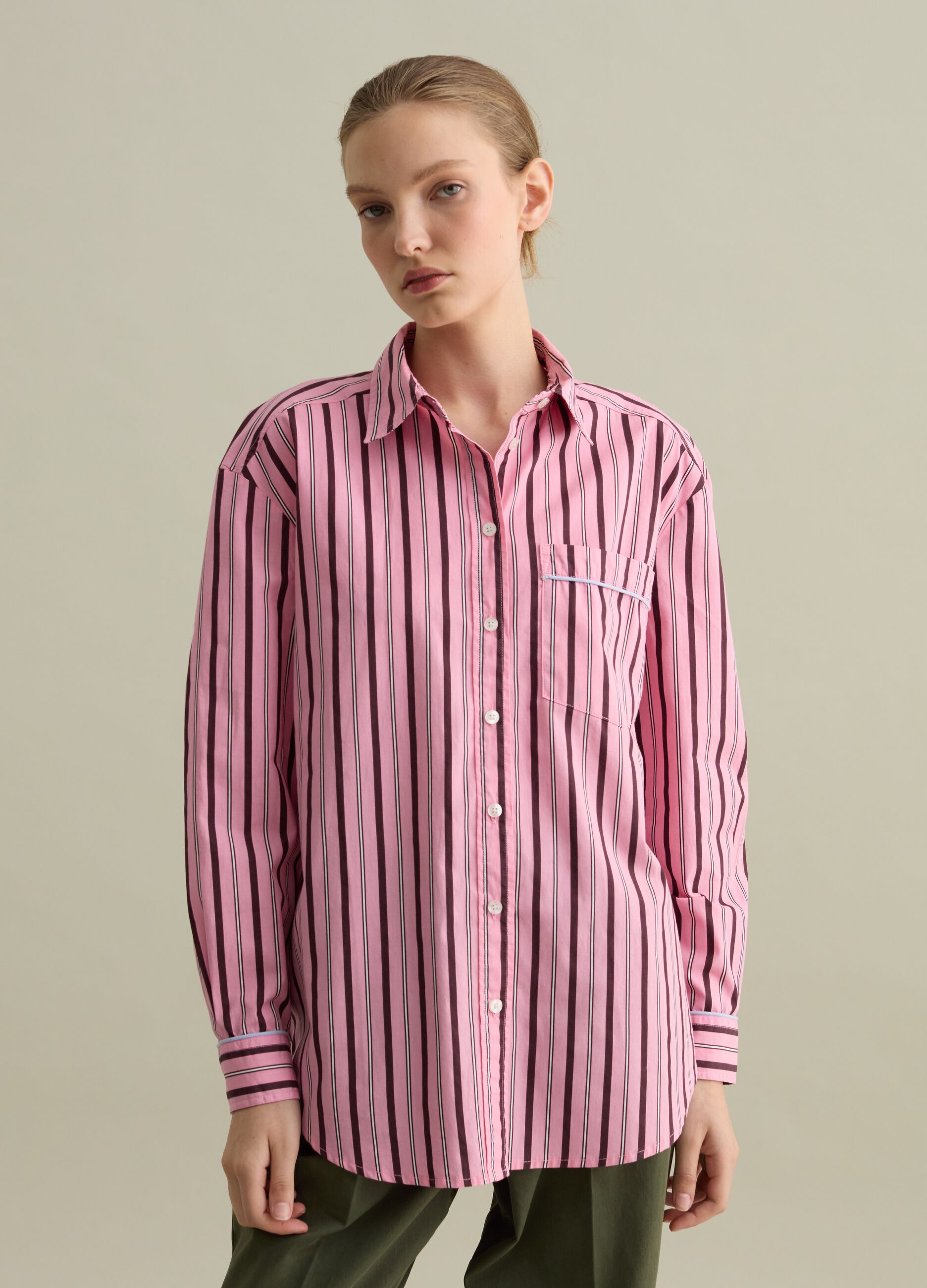 Striped Oxford shirt with pocket