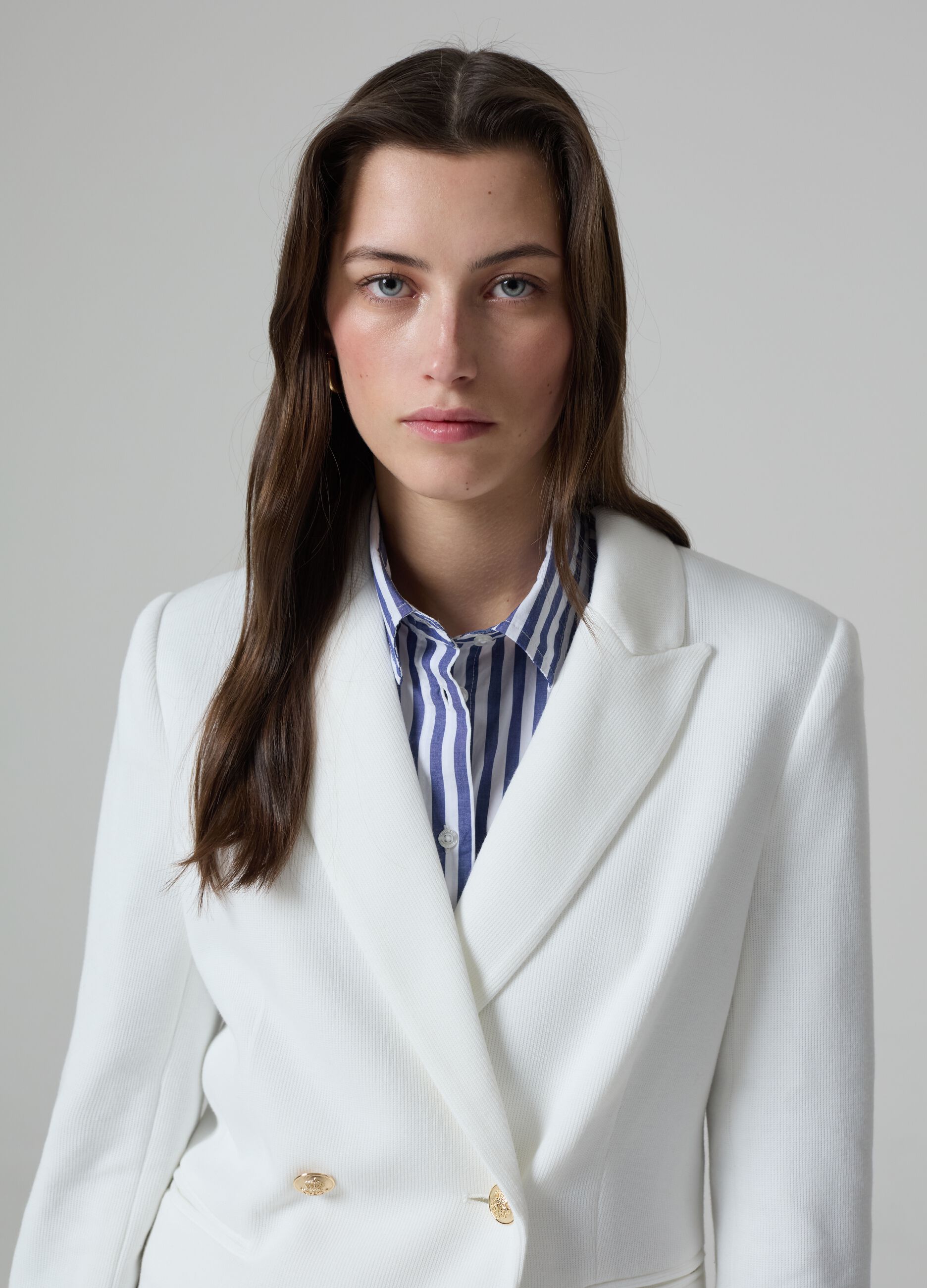 Ribbed-knit double-breasted blazer_2