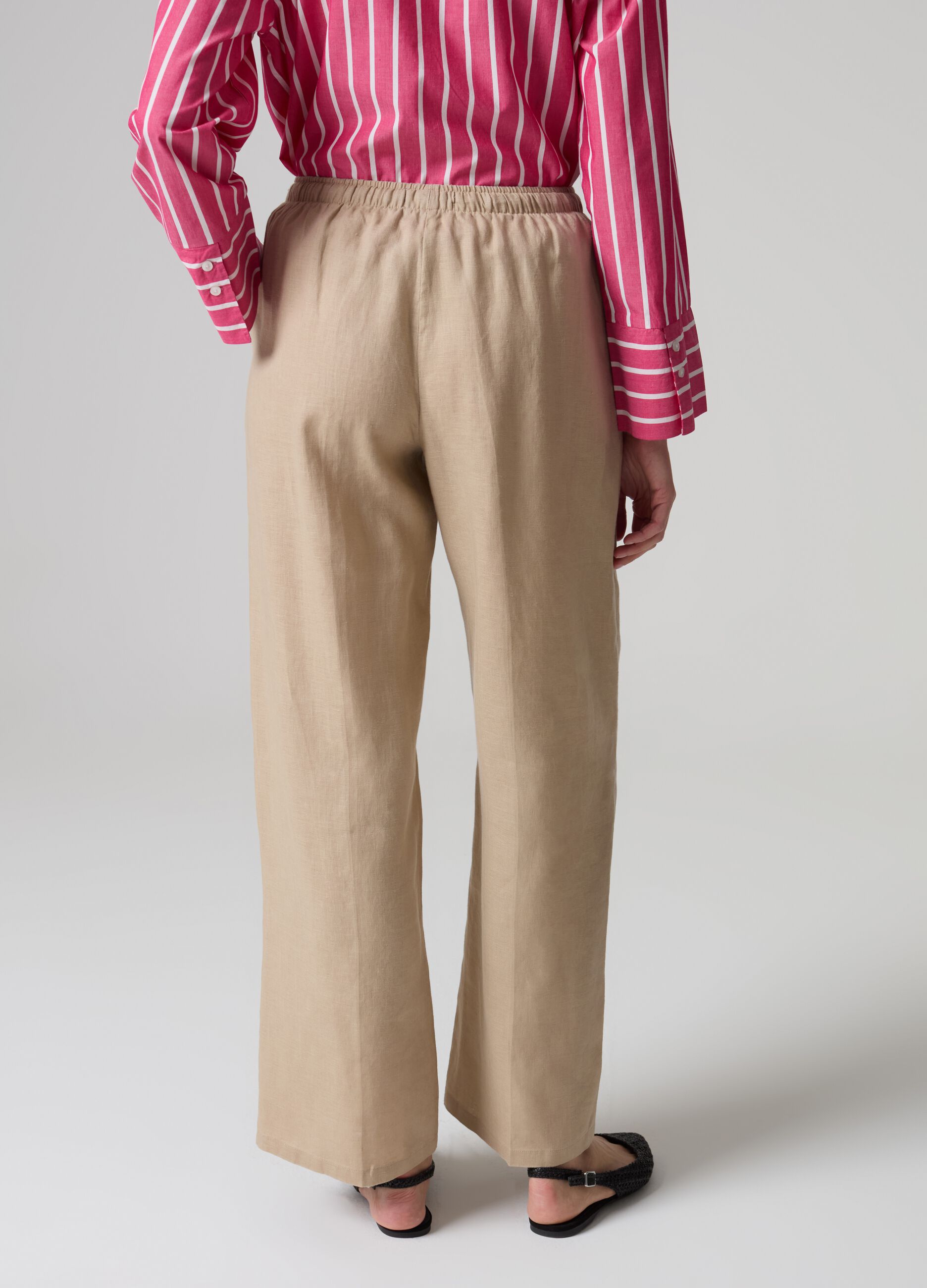 Wide-leg fluid trousers in linen_2