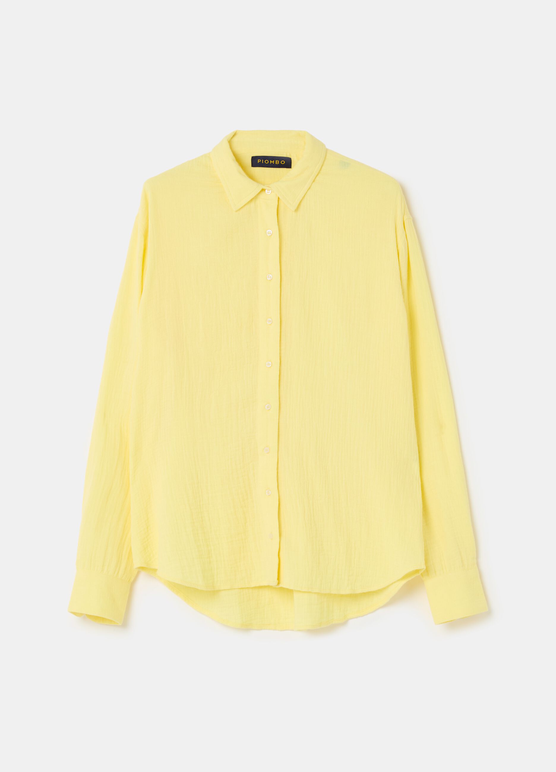 Relaxed-fit shirt in crinkle-effect gauze