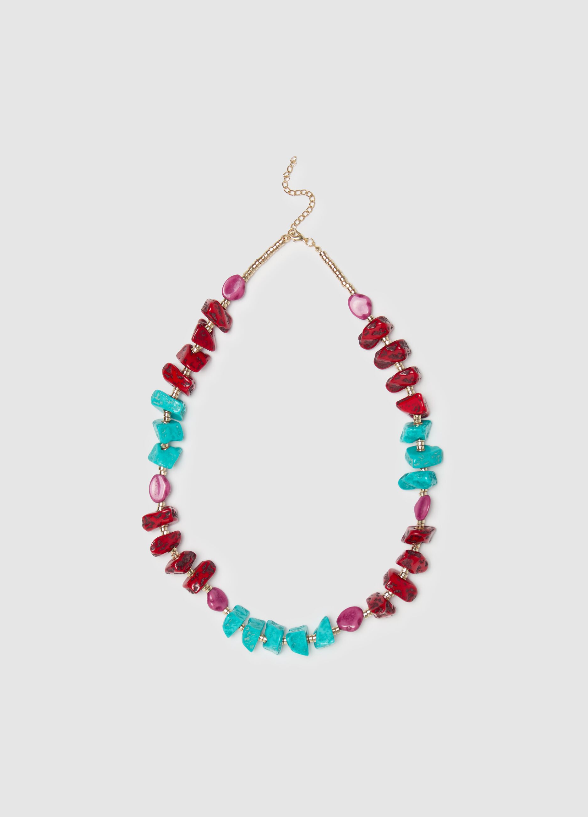 Necklace with multicoloured stones
