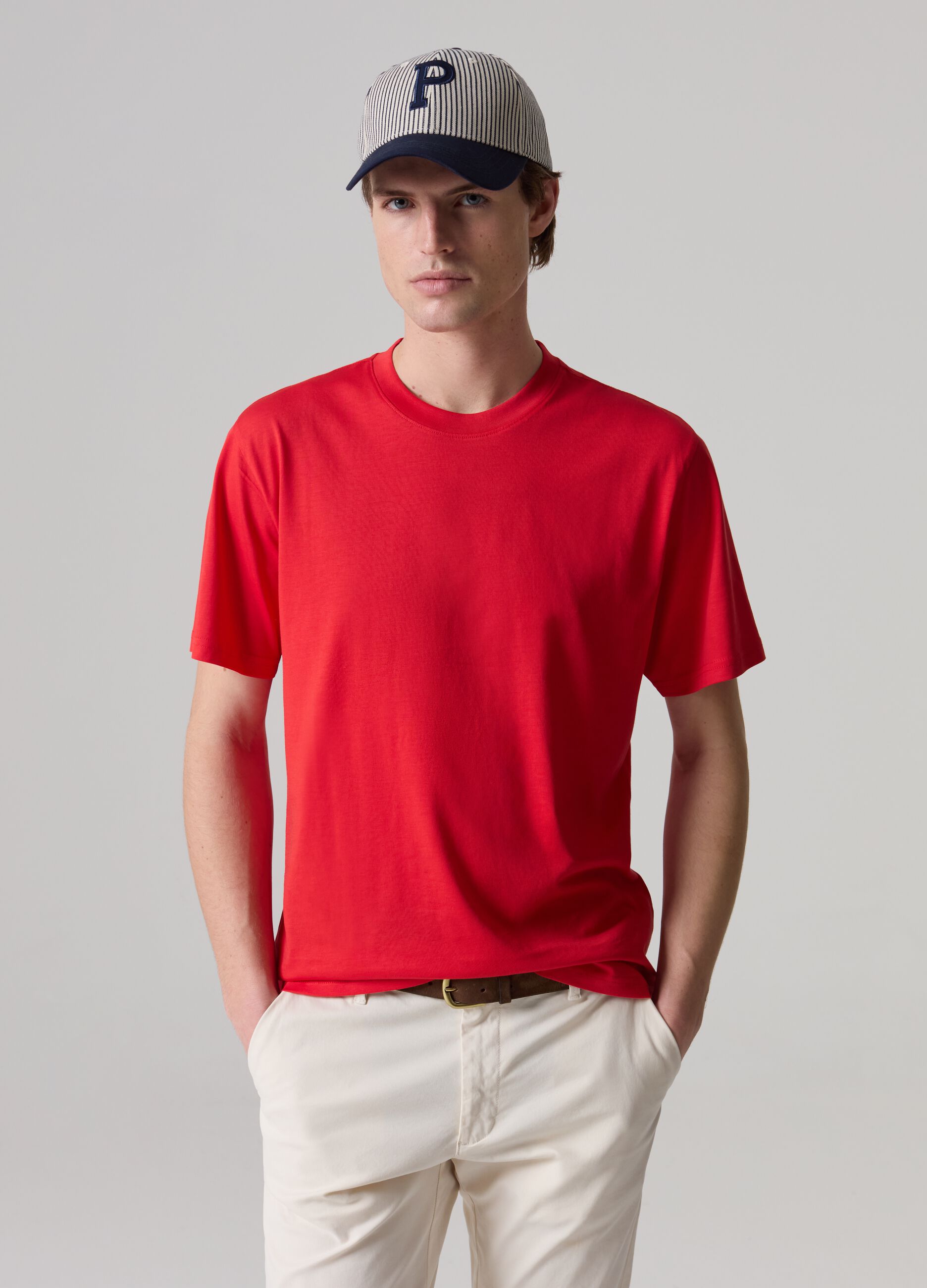 Camiseta cuello redondo de algodón Supima_0