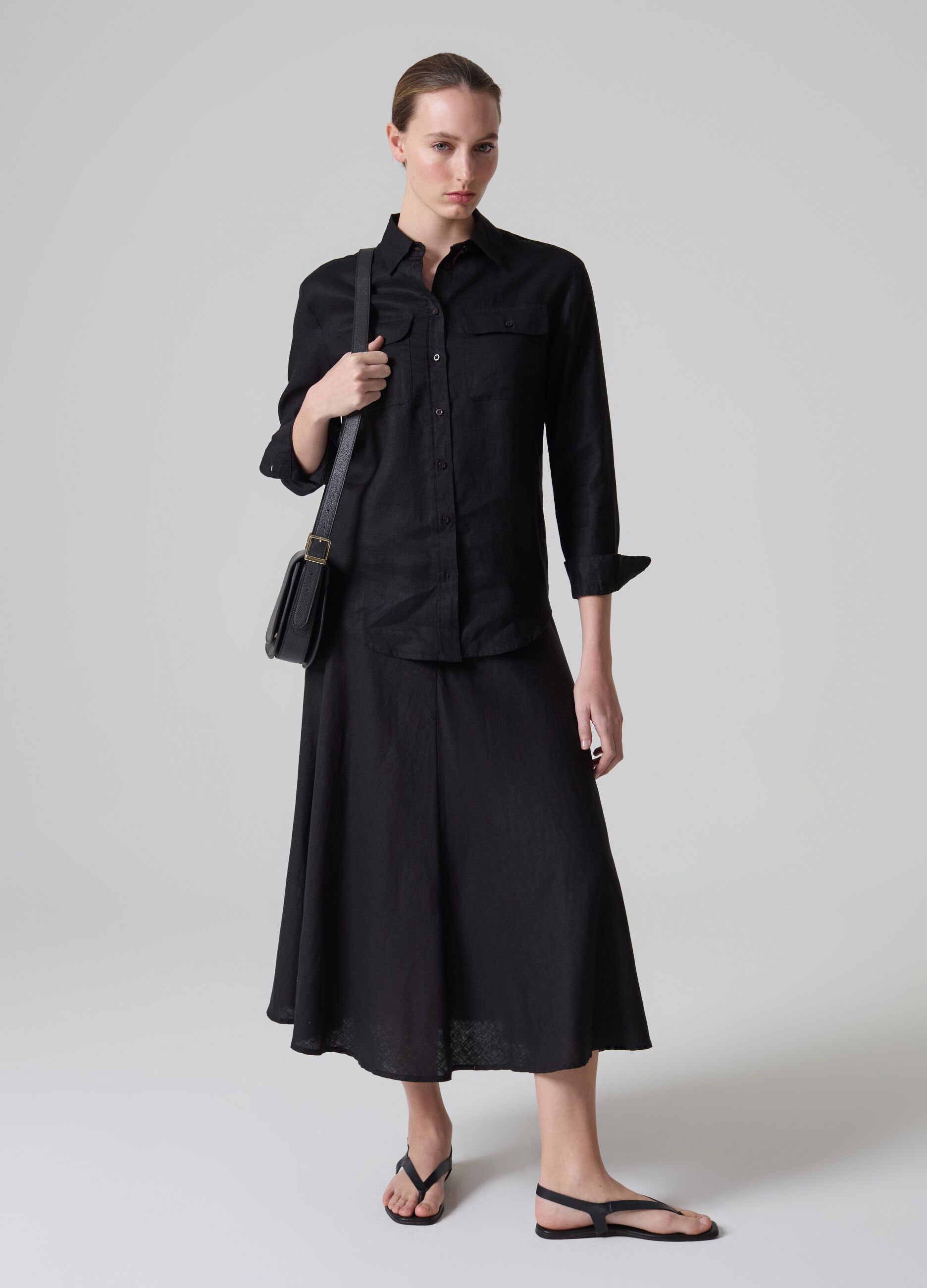 Black viscose maxi skirt shop