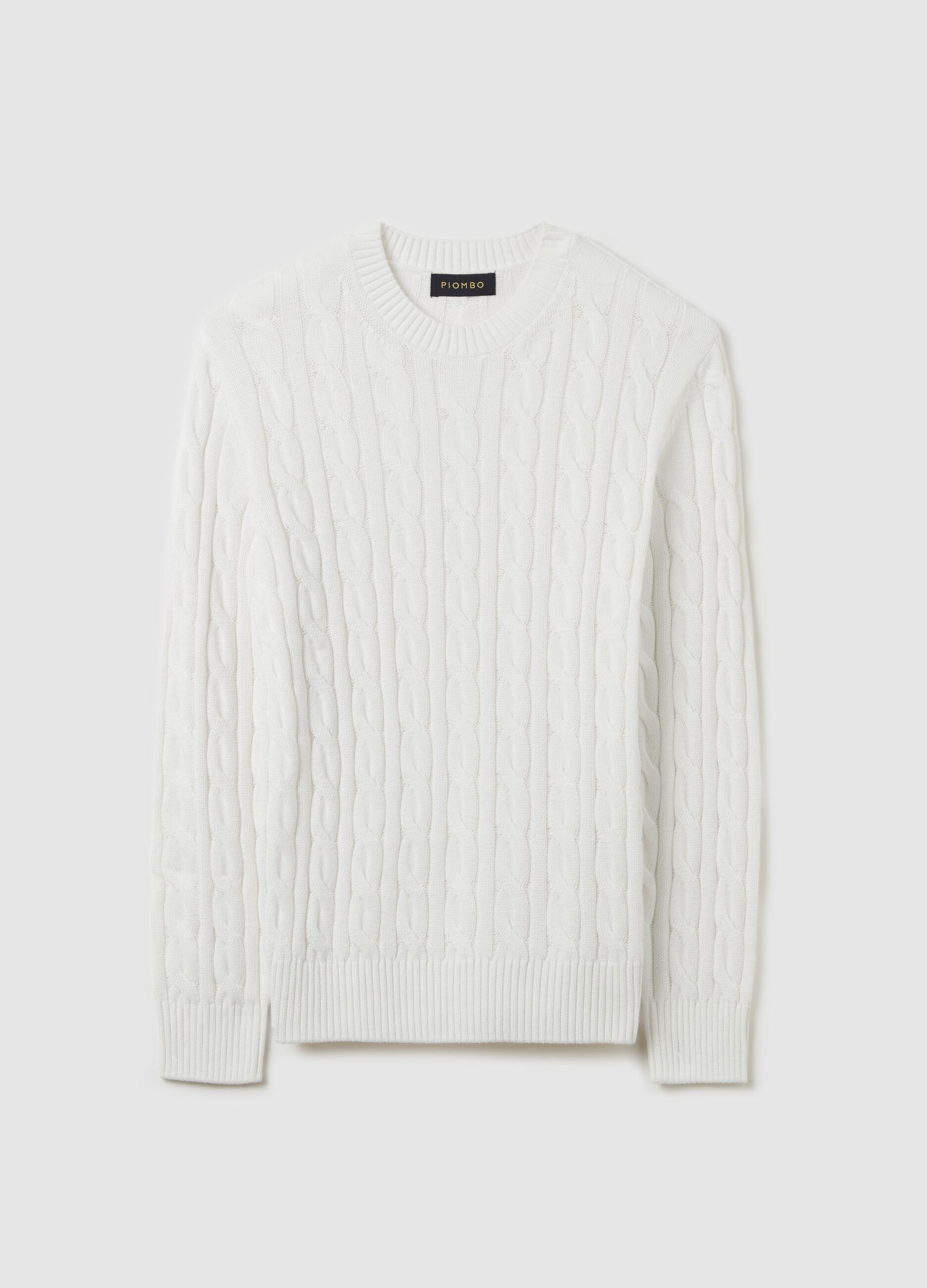 Pullover with cable-knit design
