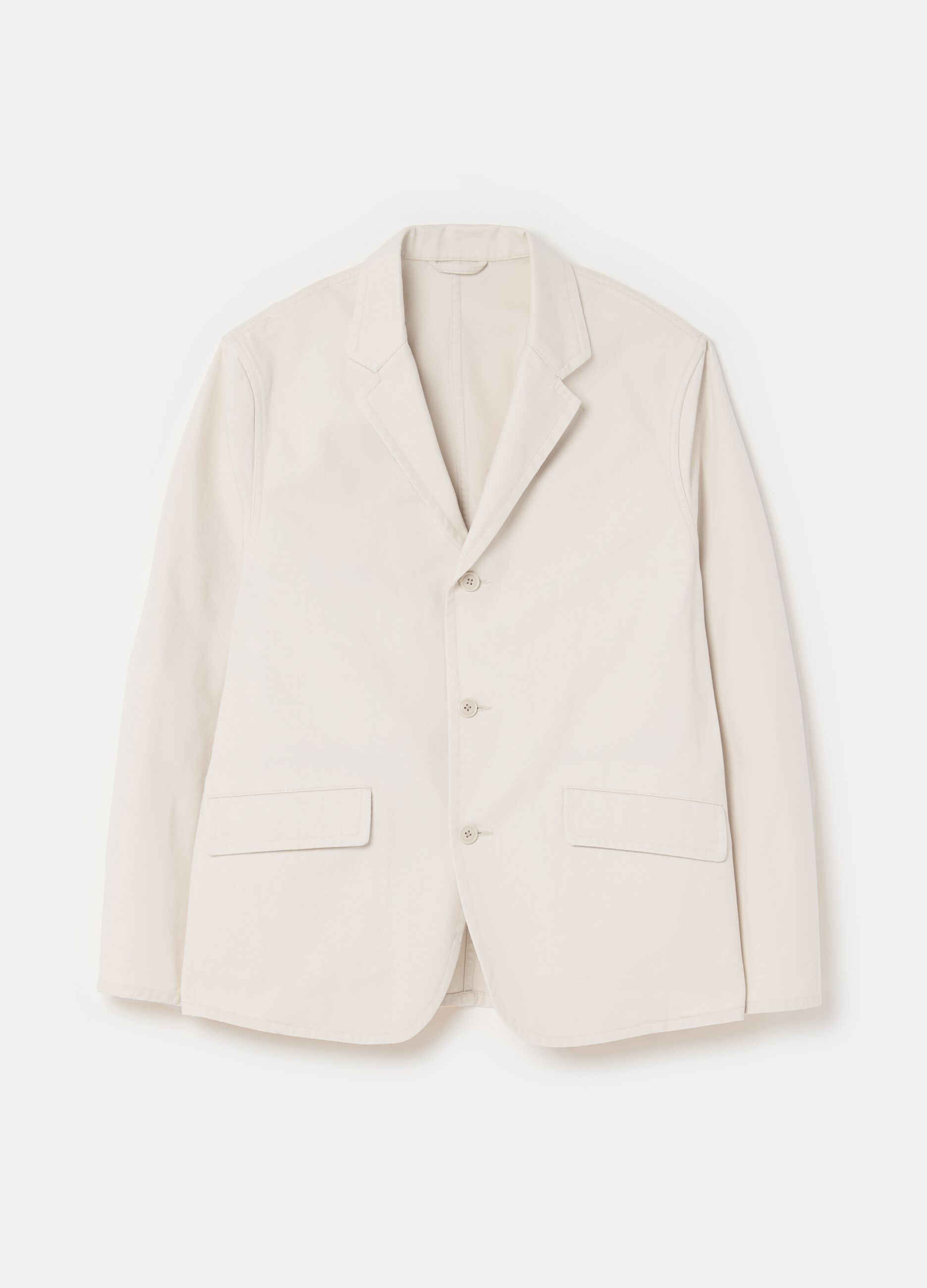 Selection single-breasted blazer in cotton