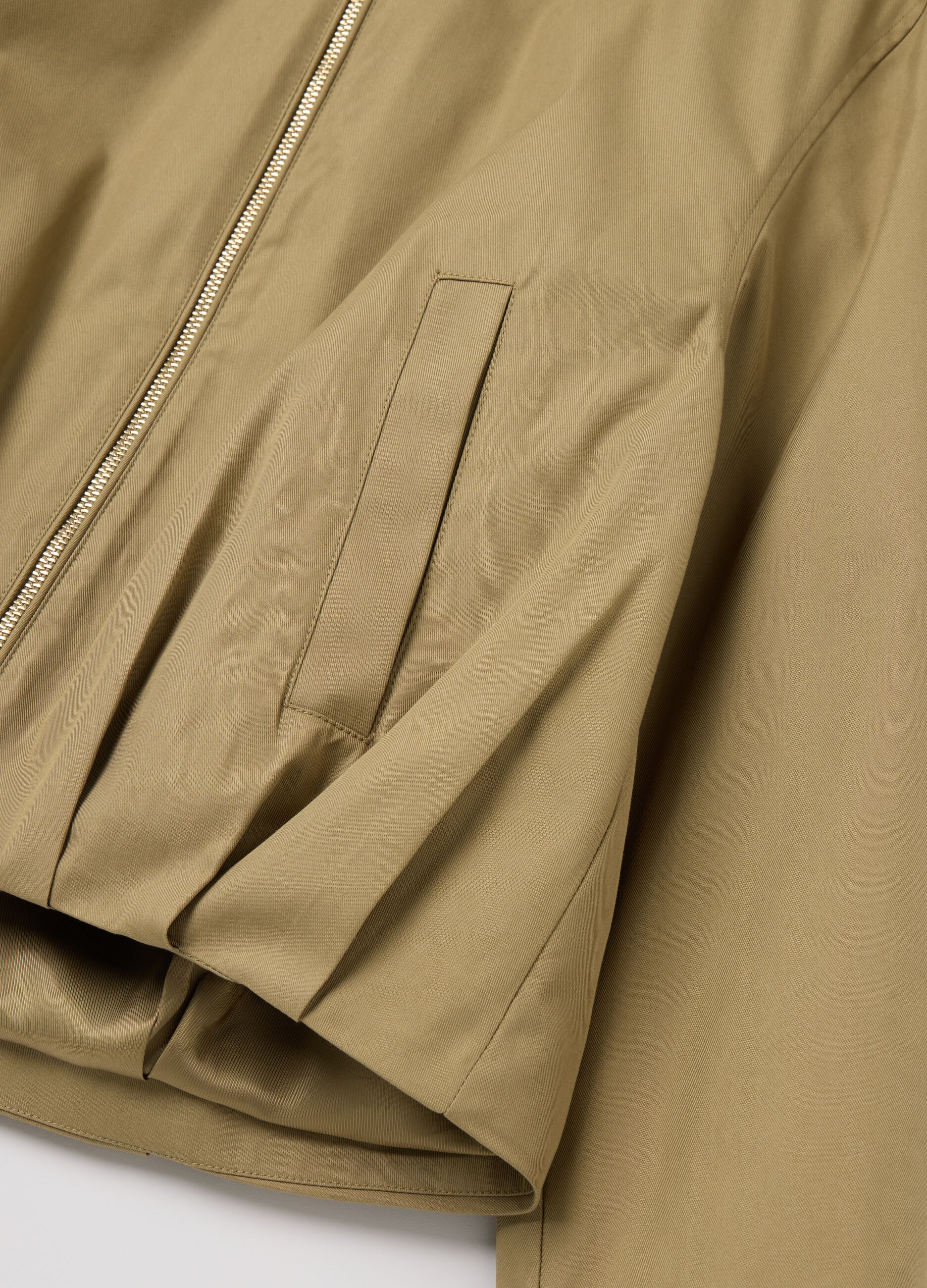 Full-zip bomber jacket with collar