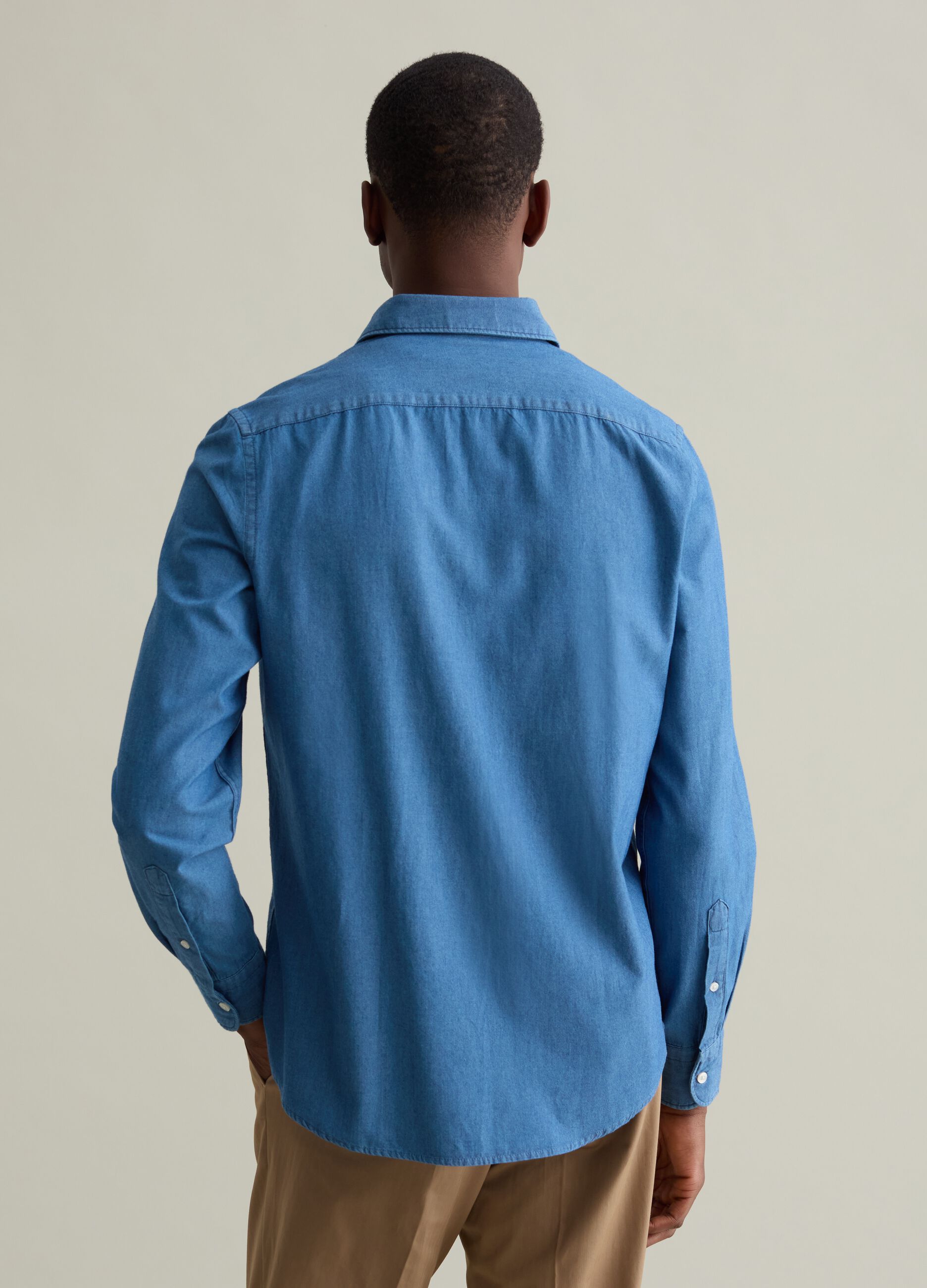Regular-fit shirt in chambray denim