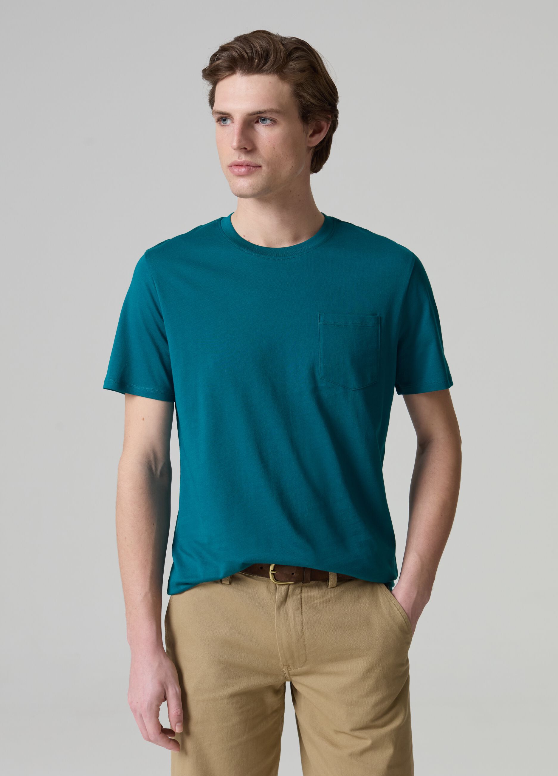 Supima cotton T-shirt with pocket