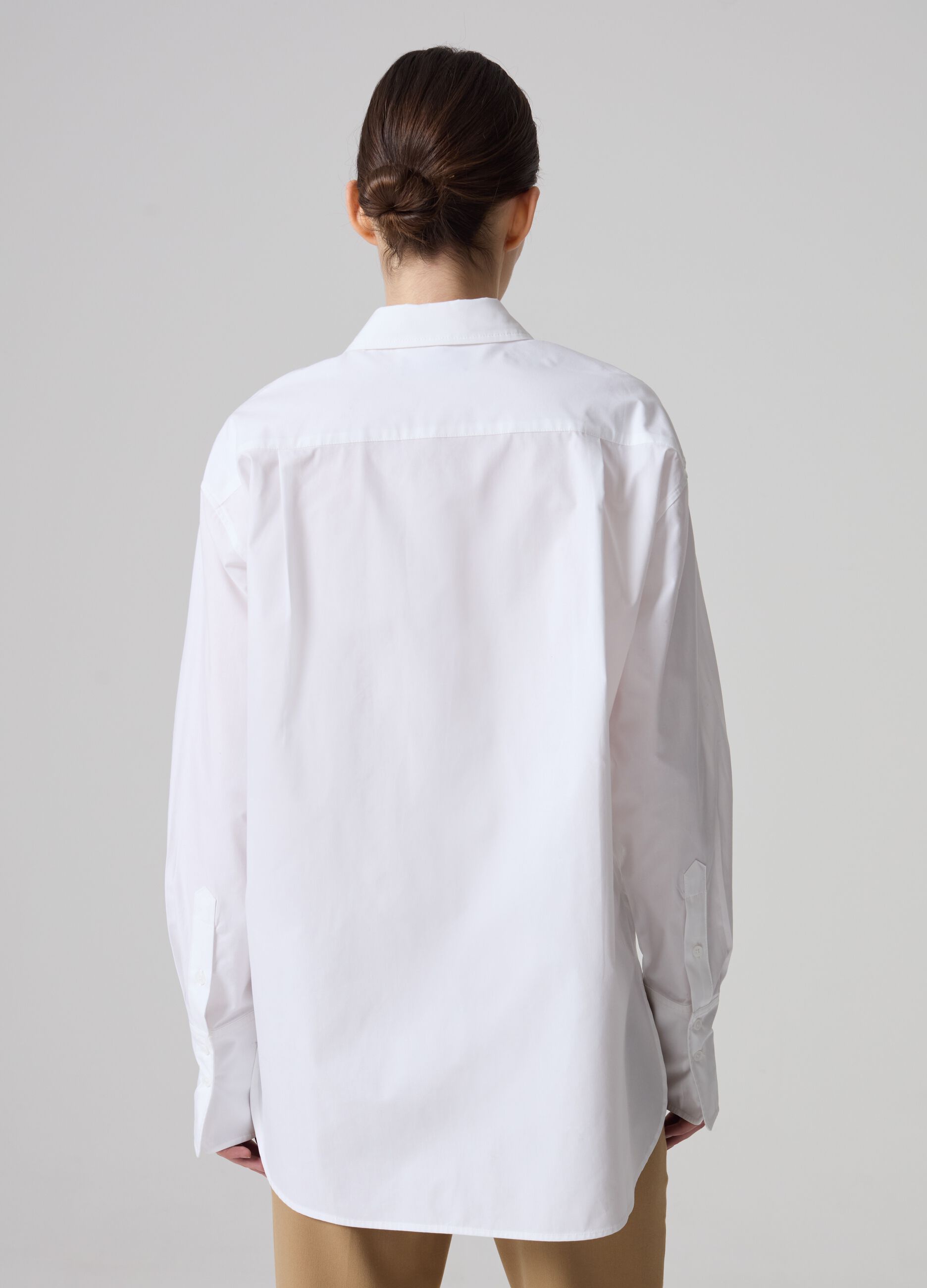 Contemporary shirt with pleated plastron