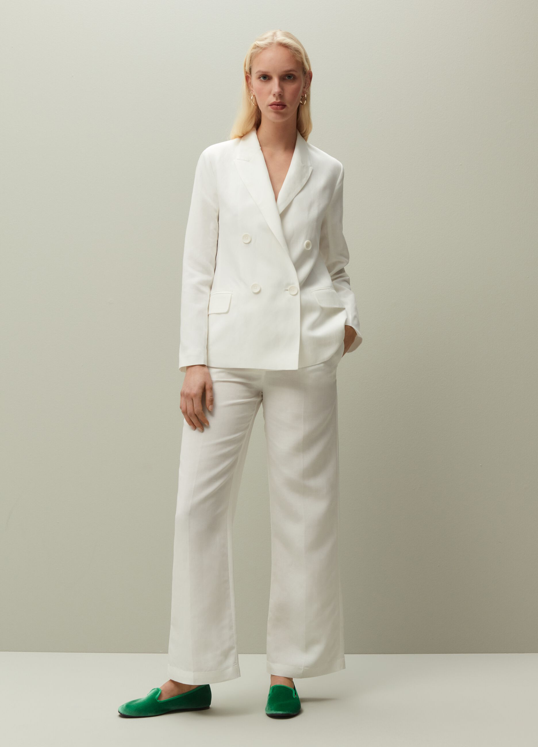 Palazzo trousers in linen and Lyocell_0
