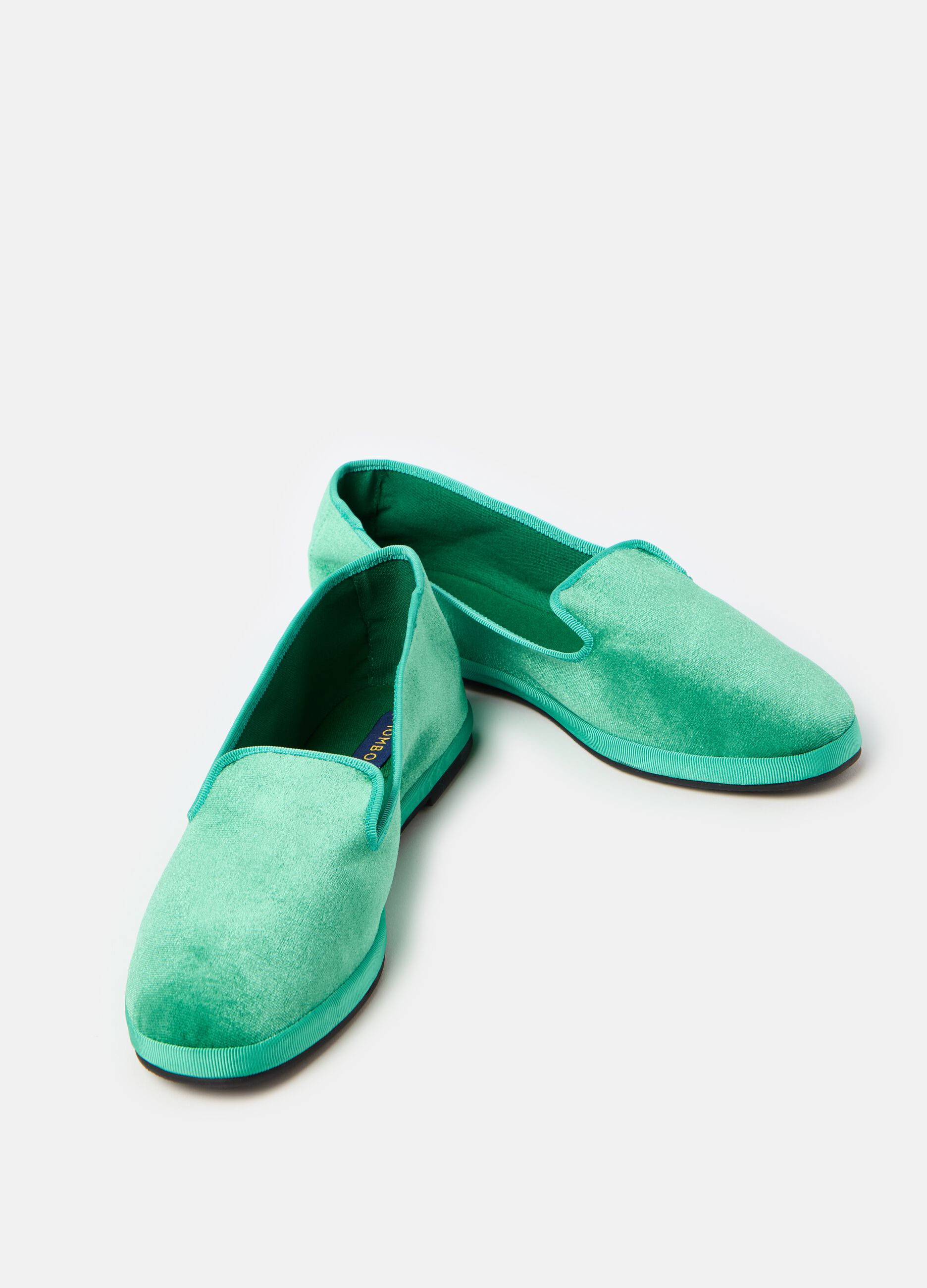 Woman s Mint Green Velvet Friulian slippers PIOMBO