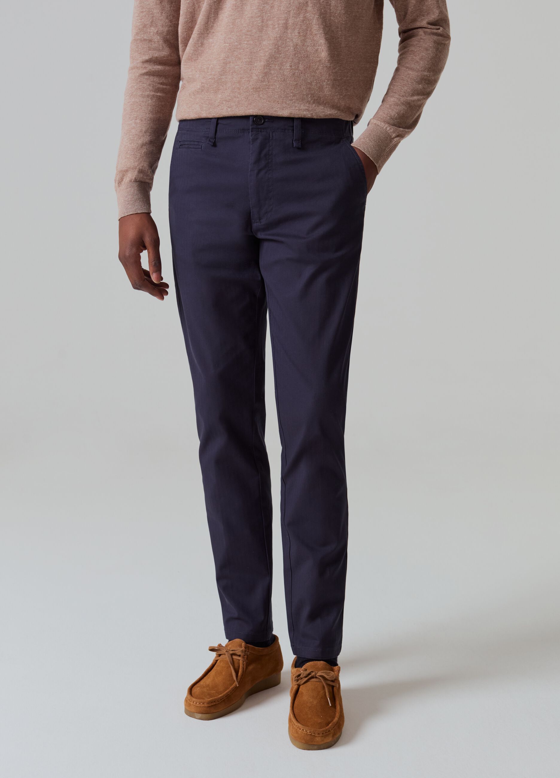 Slim-fit, stretch cotton chinos_1