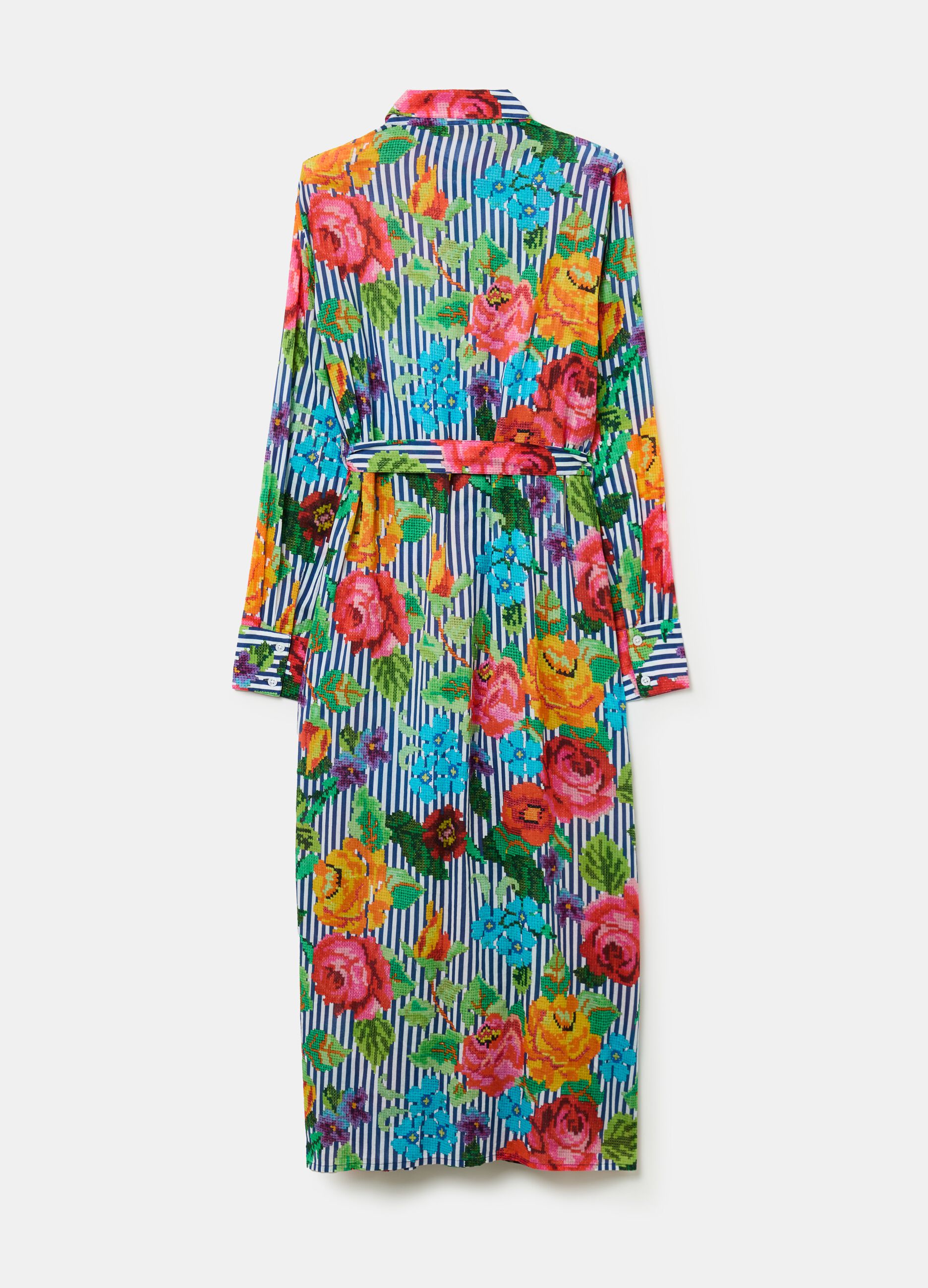 Striped dress with flowers top