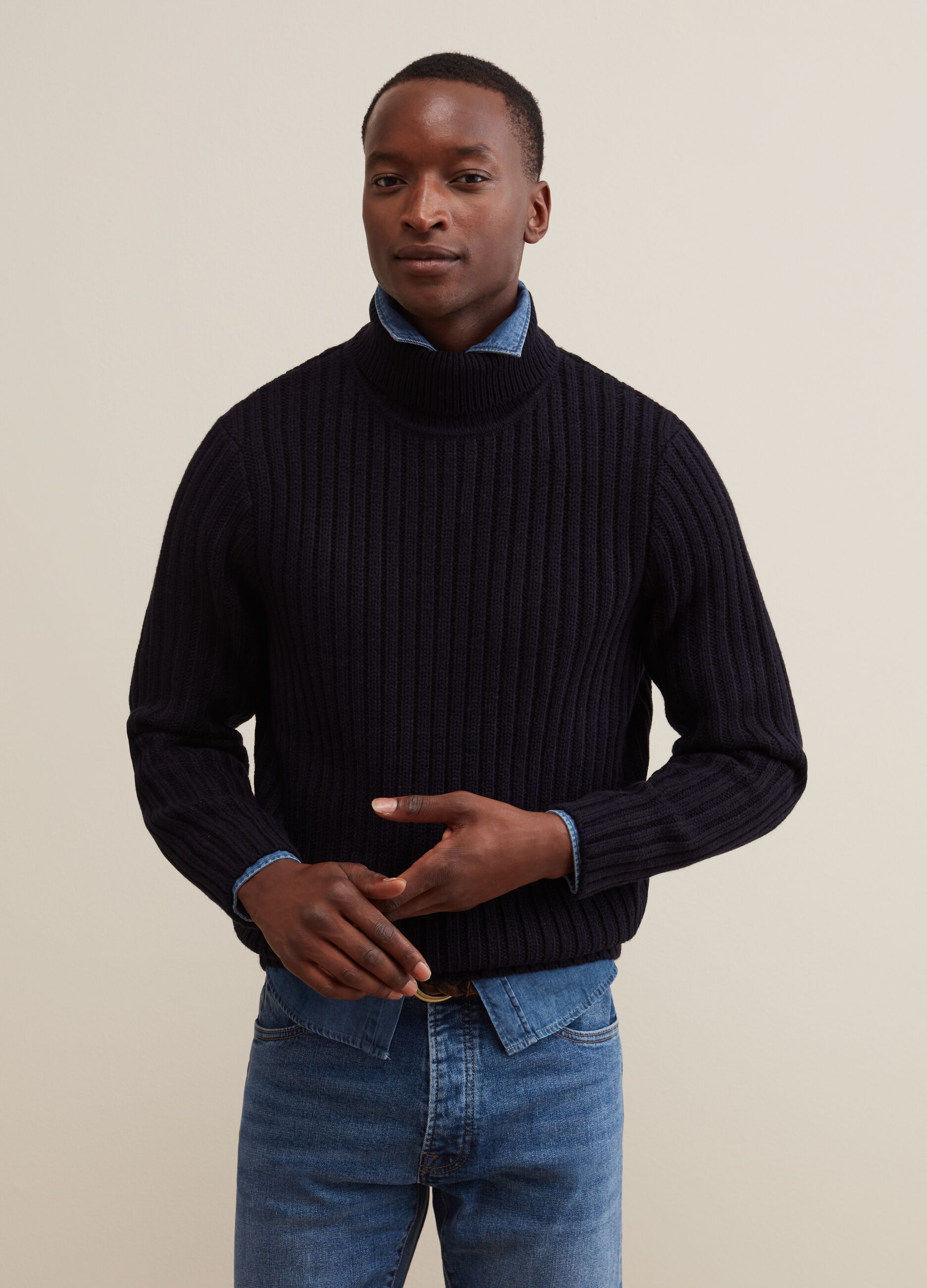 Ribbed top pullover sweater