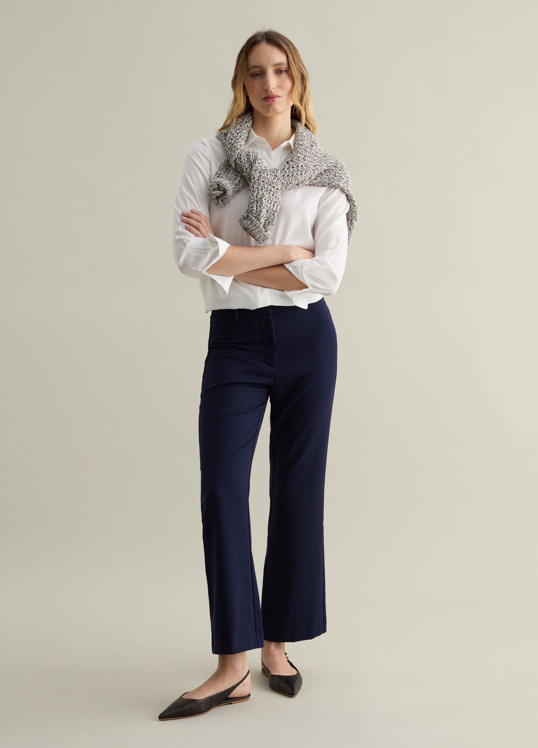 Pantalón straight fit en mezcla de viscosa
